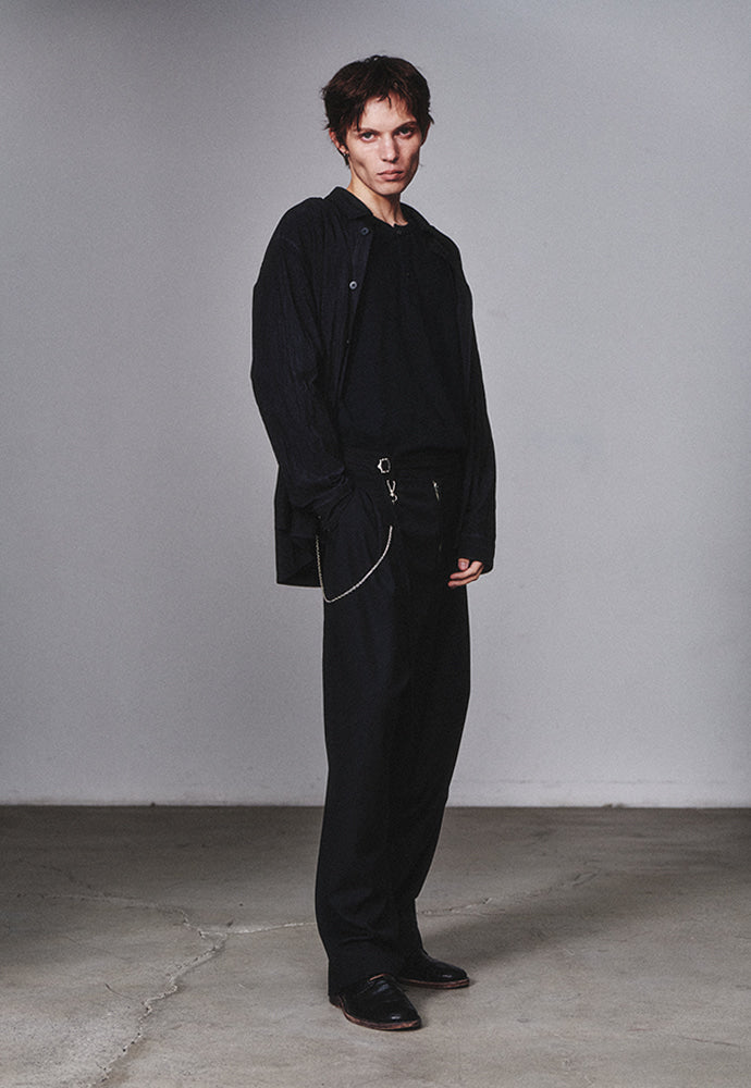 Art if acts - Belted Wool Side Two Tuck Pants (Black) product image 4 | TRAB K-Fashion Australia
