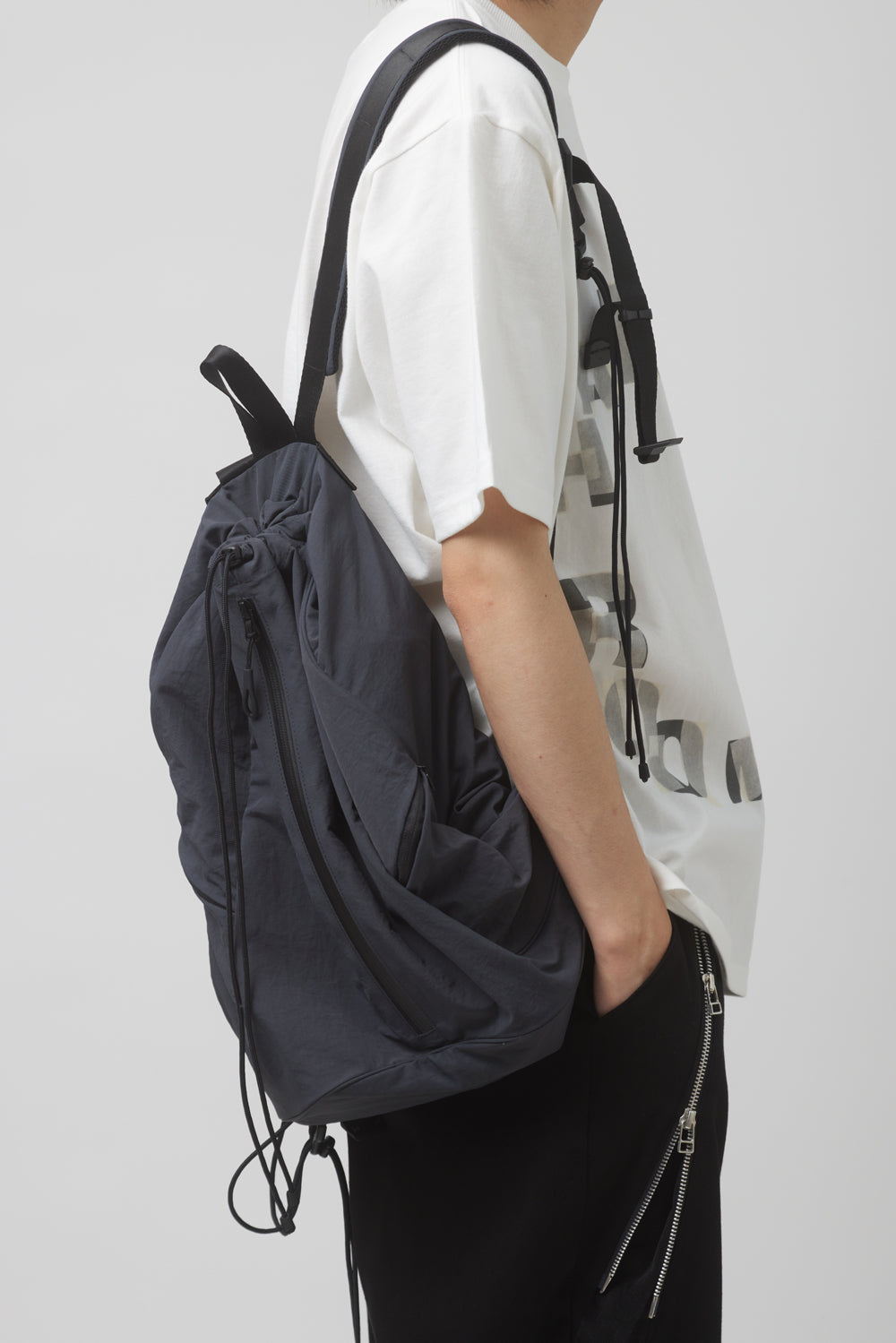 Hatchingroom - String Backpack Nylon Washed (Navy) product image 9 | TRAB K-Fashion Australia