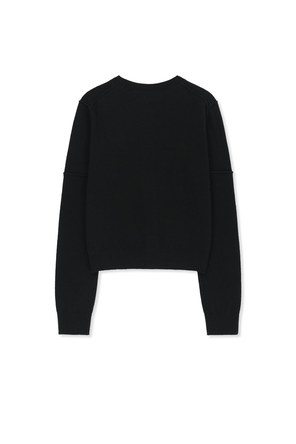 Matin Kim - Cashmere Blended Cutline Round Cardigan (Black) product image 2 | TRAB K-Fashion Australia