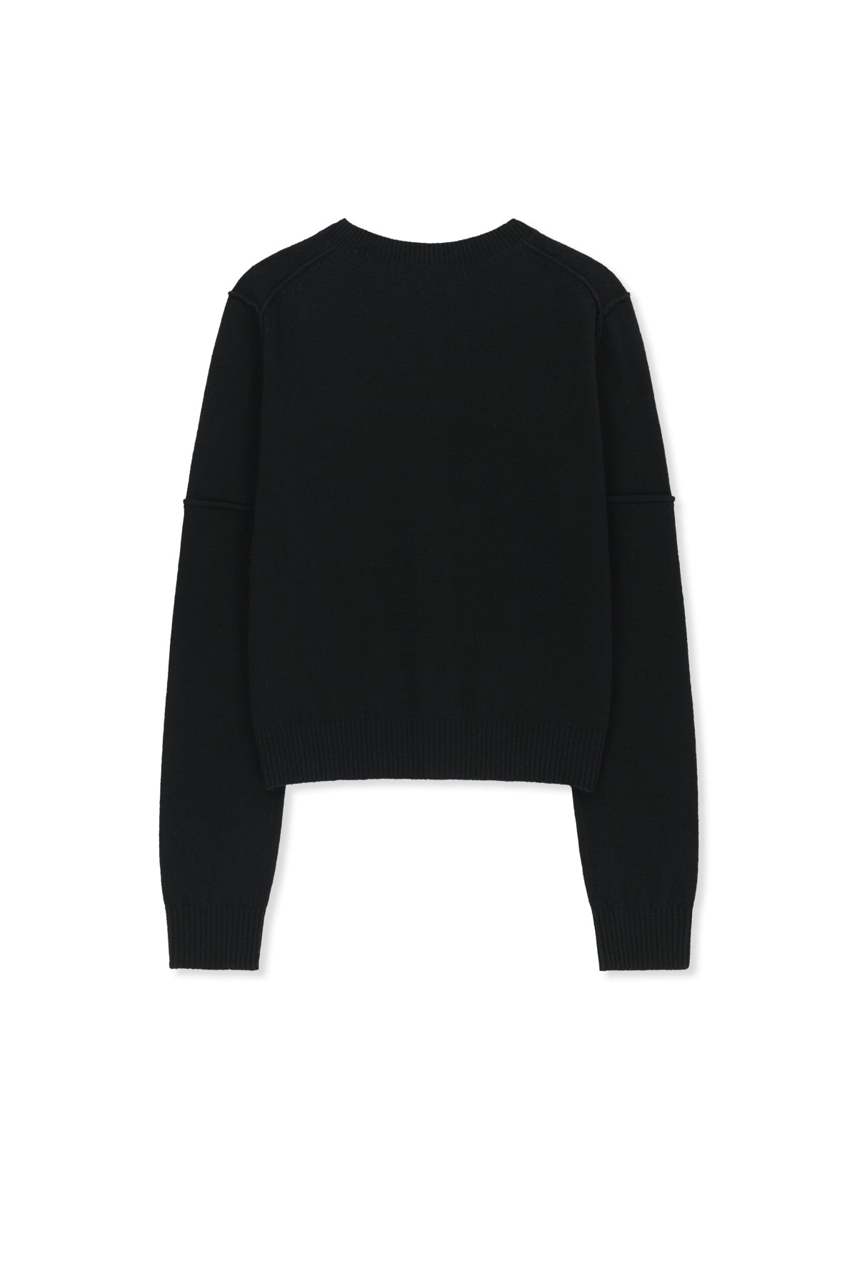 Matin Kim - Cashmere Blended Cutline Round Cardigan (Black) product image 2 | TRAB K-Fashion Australia