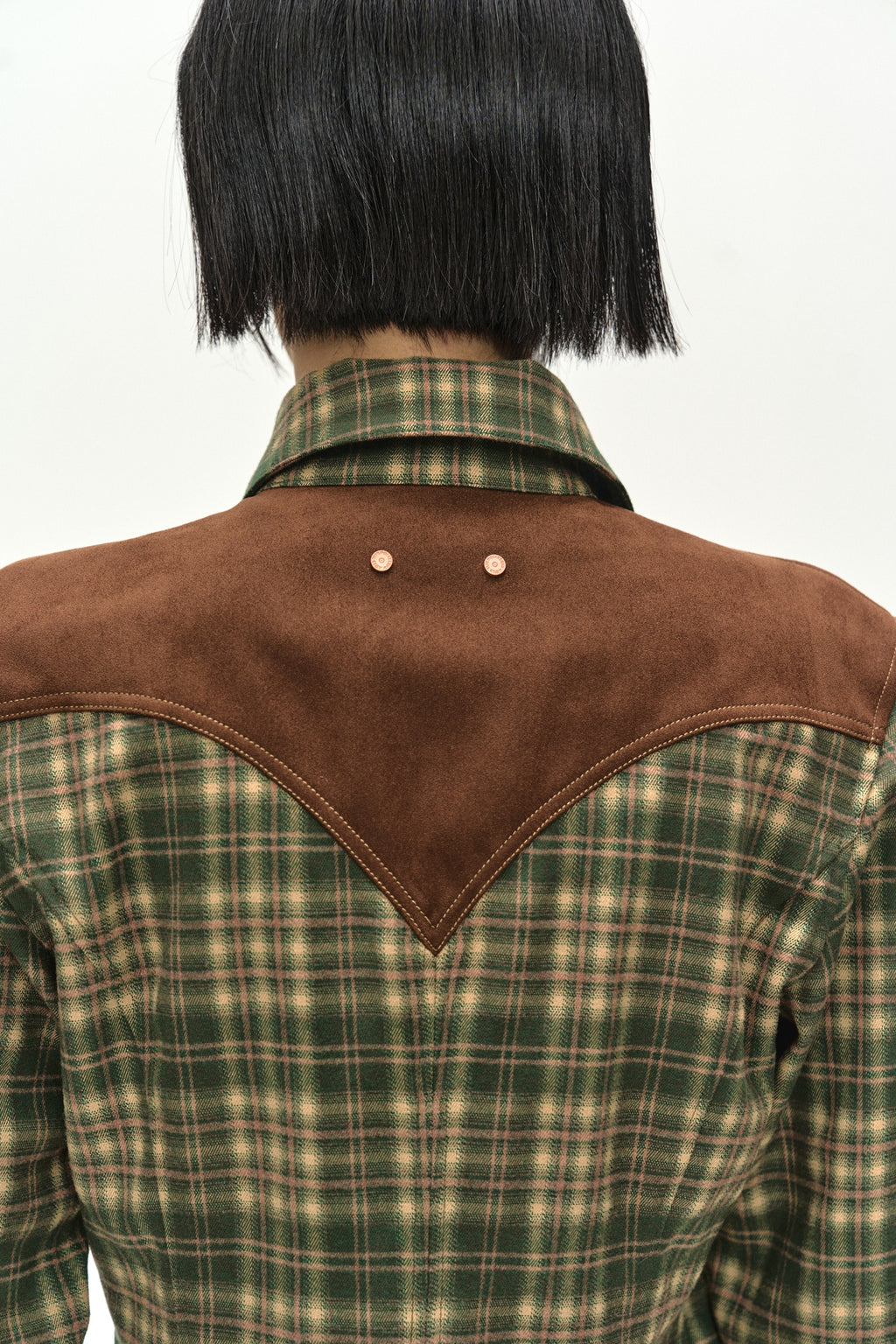 Andersson Bell - Checkered Western Patched Shirt (green) (Green) product image 7 | TRAB K-Fashion Australia