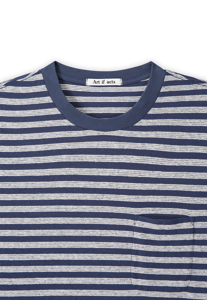 Art if acts - Linen Stripe Pocket Tee (Navy) product image 8 | TRAB K-Fashion Australia