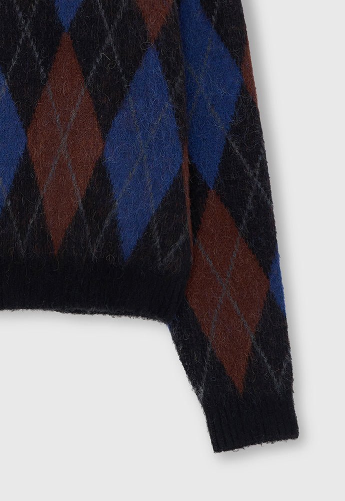 Tonywack - Argyle Mohair Knit Cardigan (Black) product image 10 | TRAB K-Fashion Australia