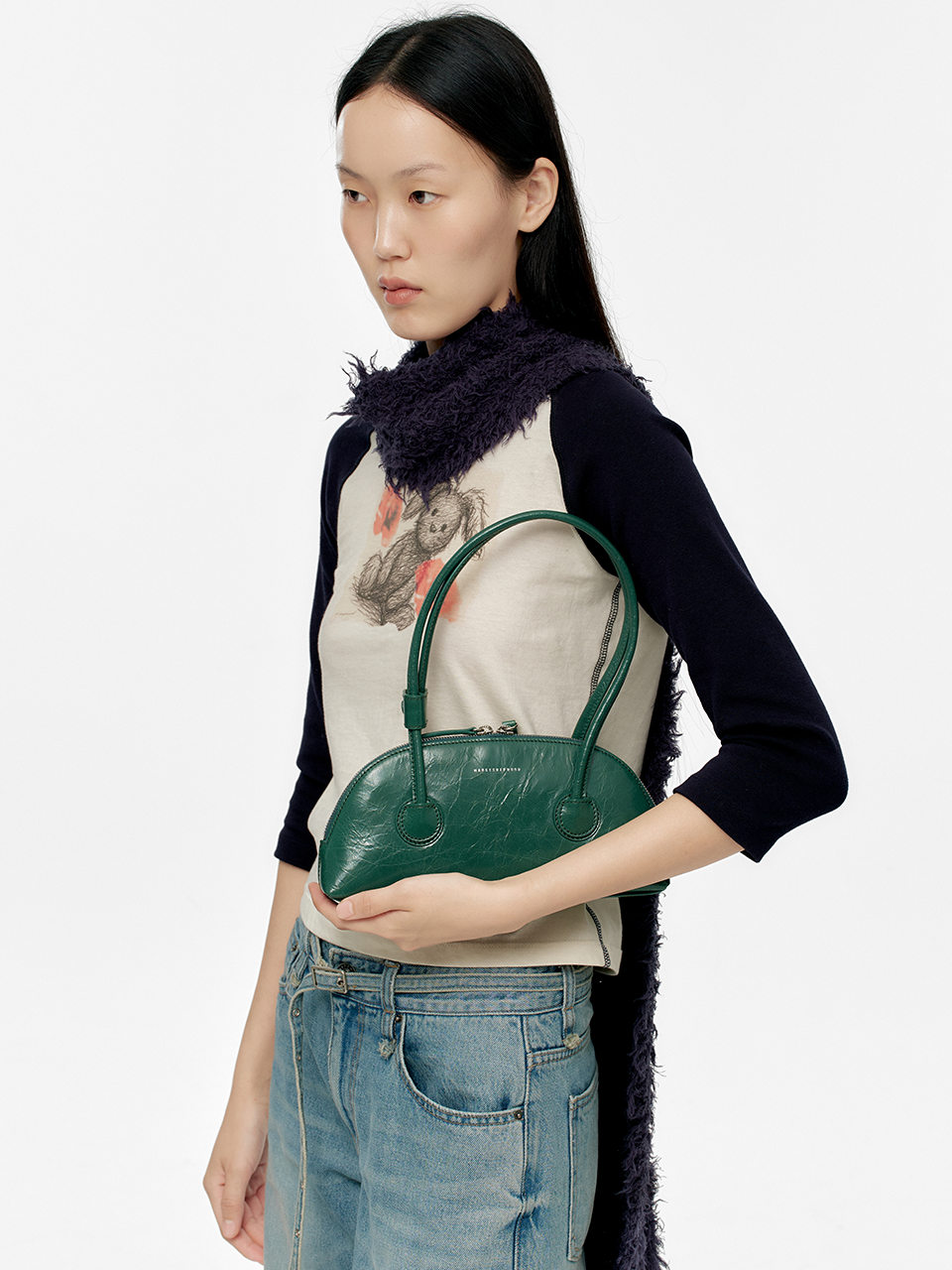 Marge Sherwood - Bessette Shoulder (Hunter Green Crinkle) product image 2 | TRAB K-Fashion Australia