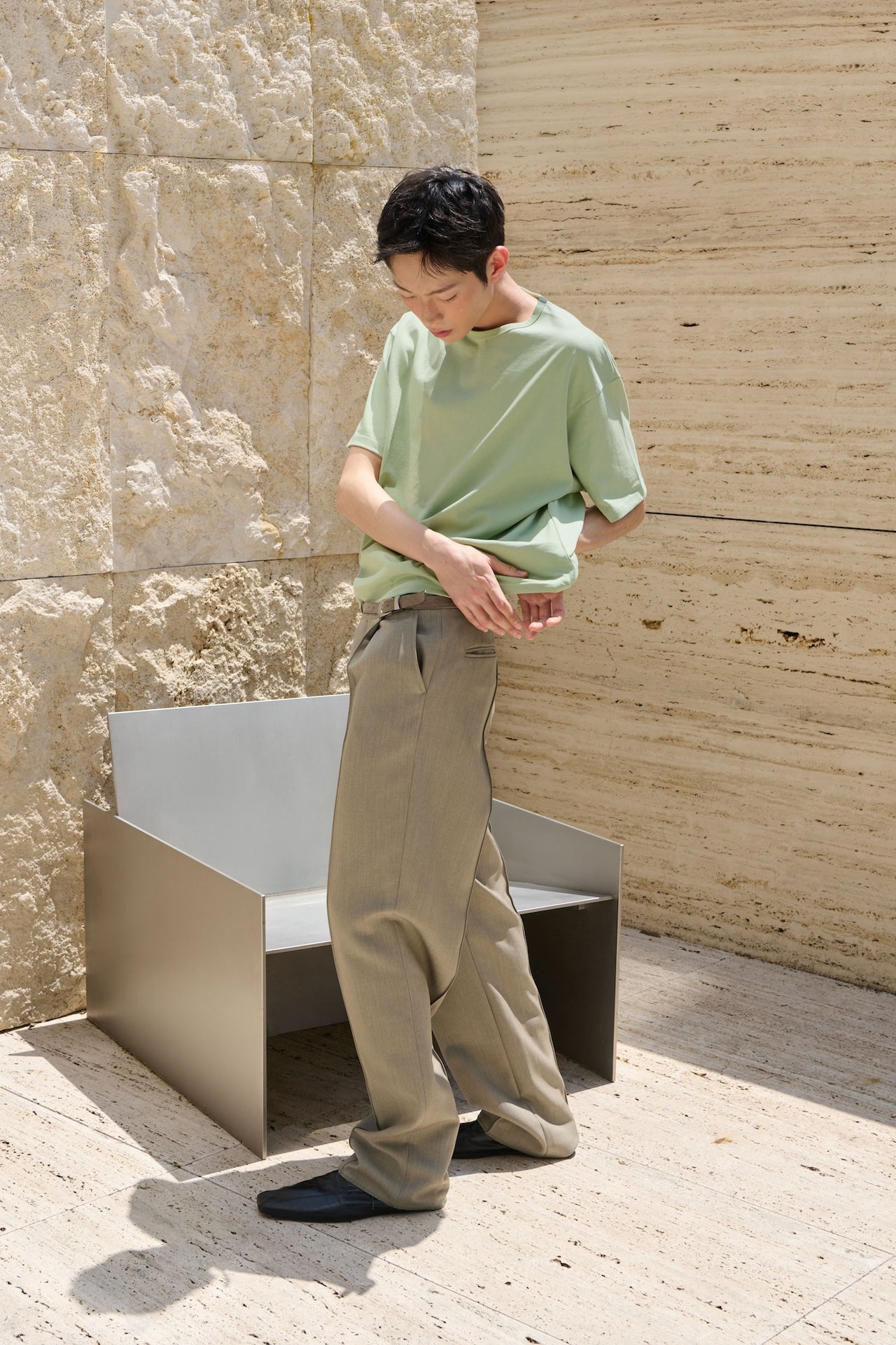 STU - Overlap Crop T-shirt (Green) product image 4 | TRAB K-Fashion Australia