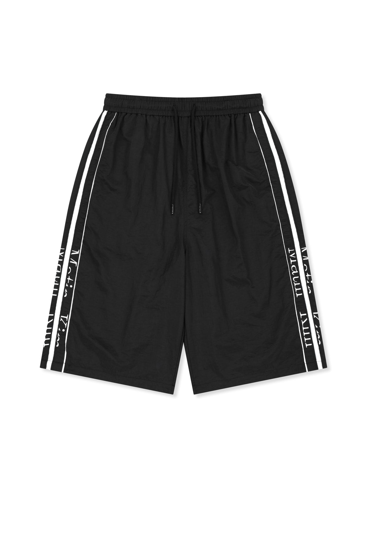 Matin Kim - Side Logo Bermuda Track Pants (Black) product image 1 | TRAB K-Fashion Australia