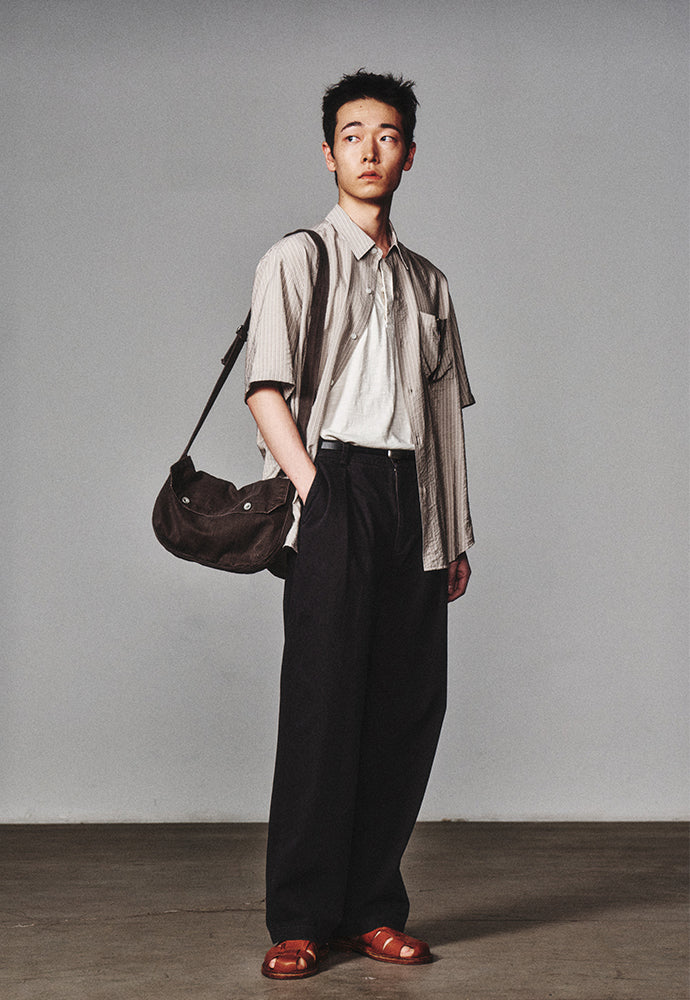 Art if acts - Wrinkle Rayon Half Shirt (Moss Beige) product image 6 | TRAB K-Fashion Australia