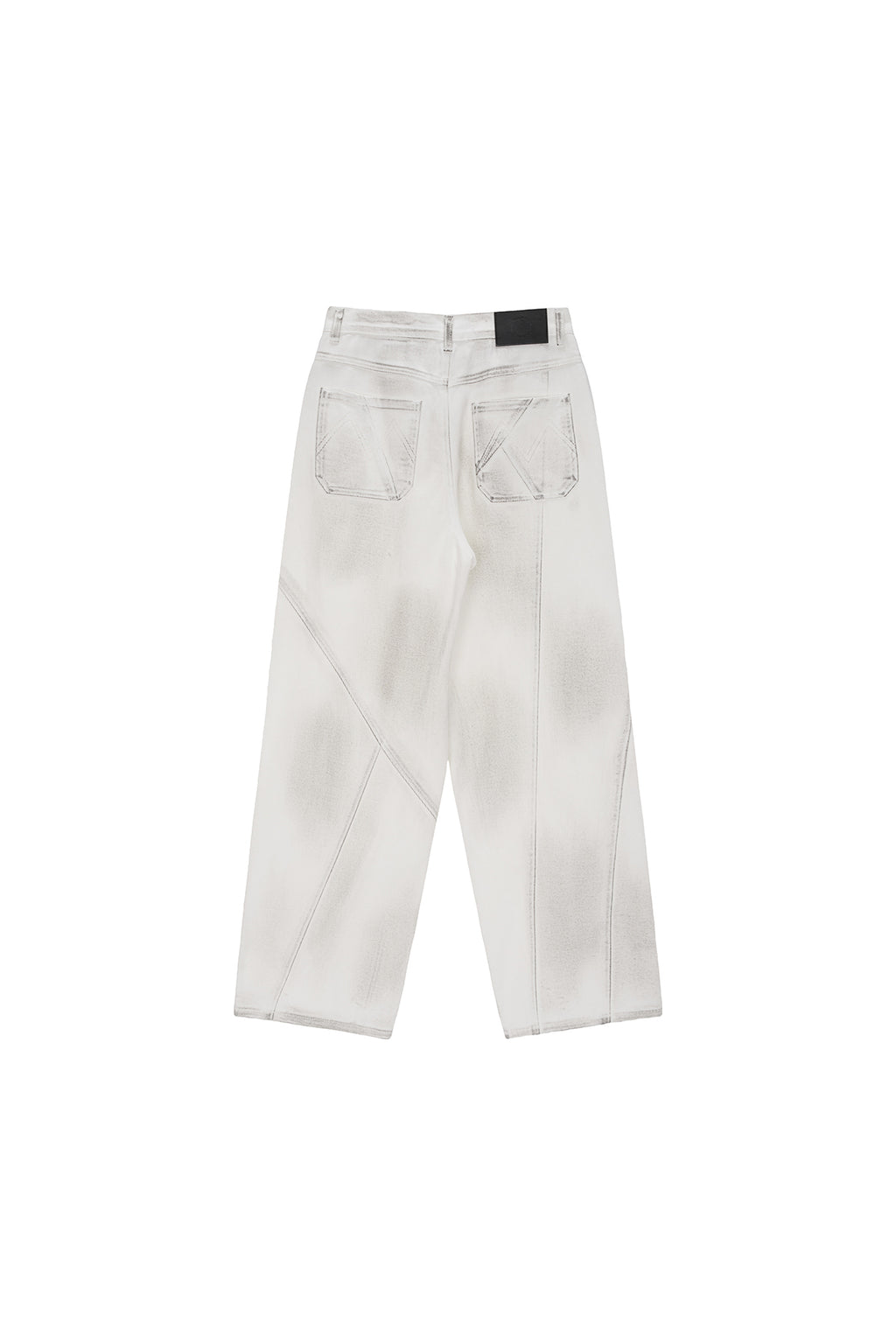 Matin Kim - Line Point Painting Denim Pants (White) product image 2 | TRAB K-Fashion Australia