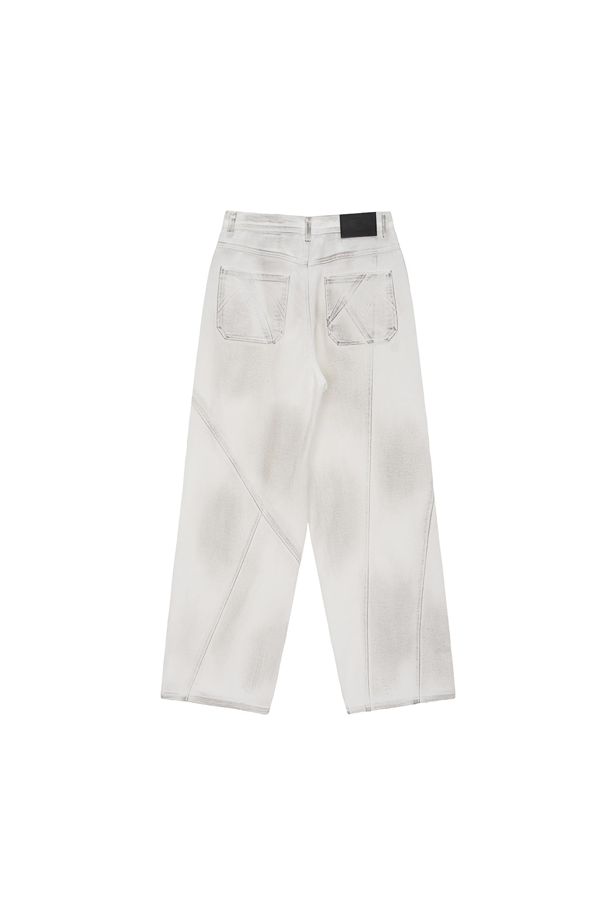 Matin Kim - Line Point Painting Denim Pants (White) product image 2 | TRAB K-Fashion Australia