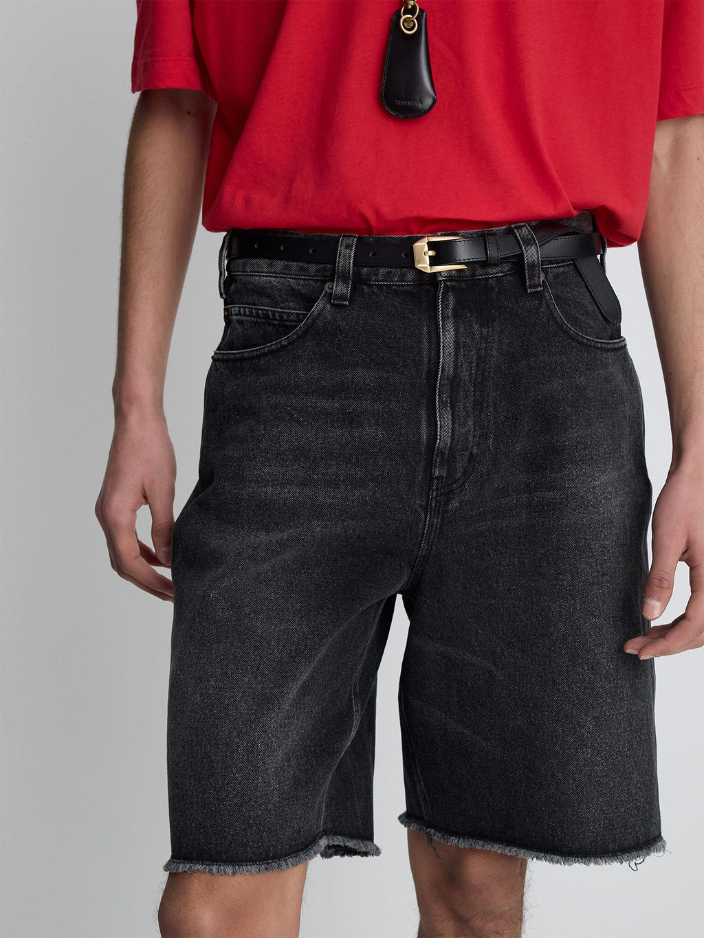 Tonywack - Raw Hem Denim Shorts (Vintage Black) product image 1 | TRAB K-Fashion Australia