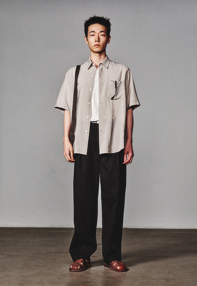 Art if acts - Wrinkle Rayon Half Shirt (Moss Beige) product image 2 | TRAB K-Fashion Australia