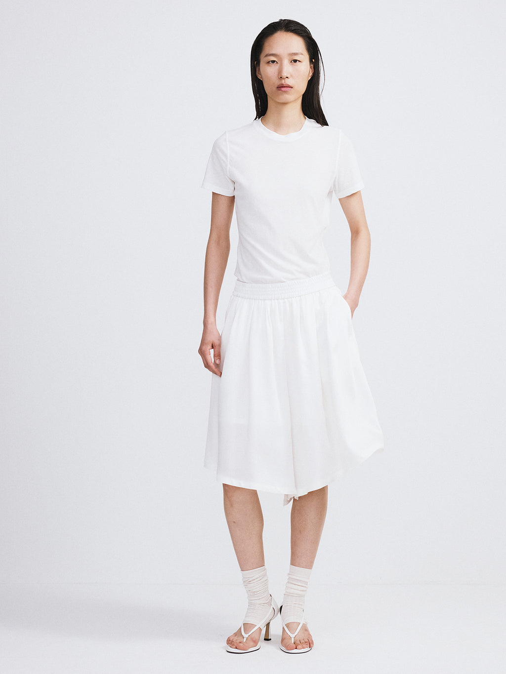 Recto - Banding Wide Culotte Pants (Ivory) product image 2 | TRAB K-Fashion Australia