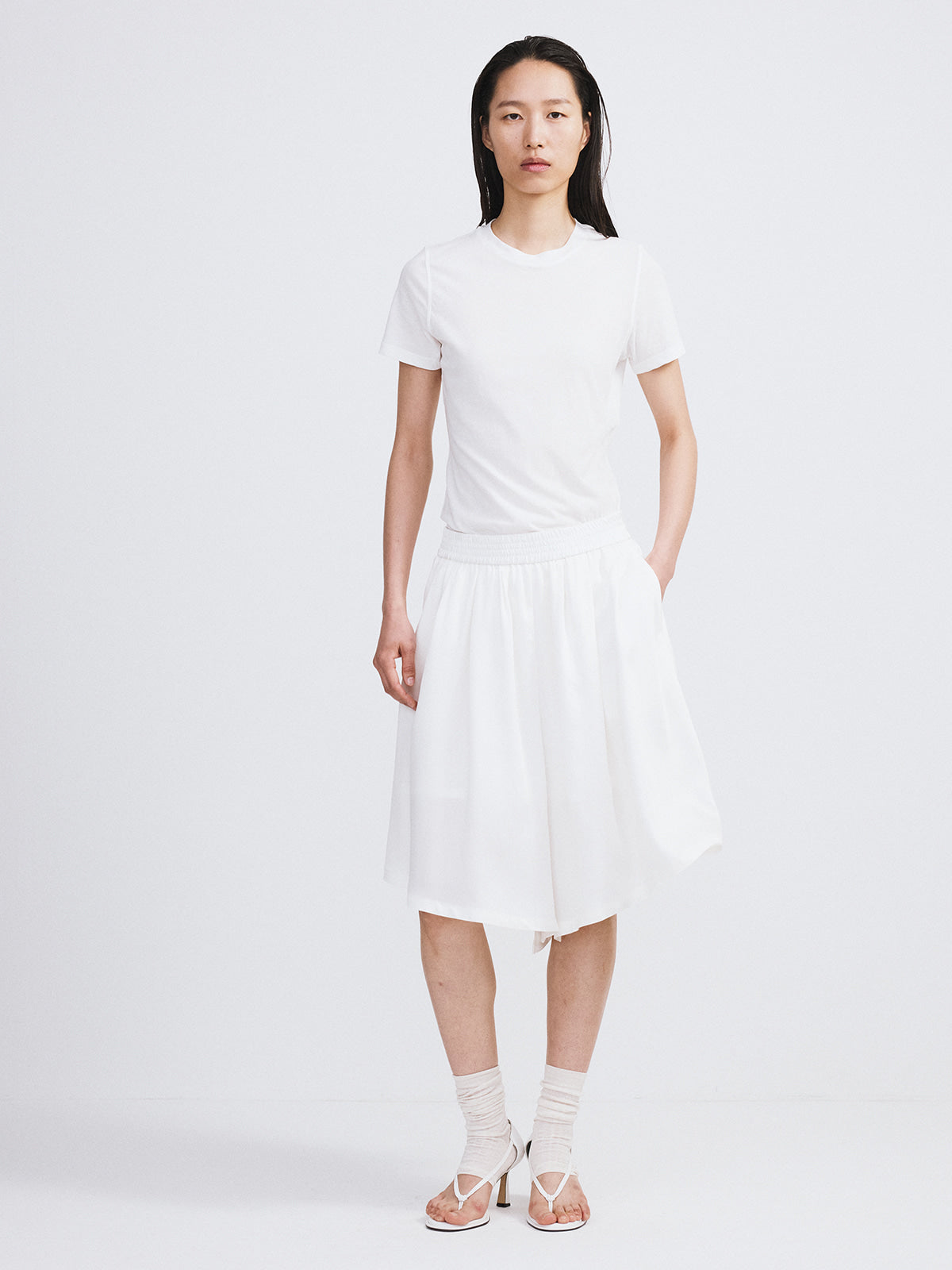 Recto - Banding Wide Culotte Pants (Ivory) product image 2 | TRAB K-Fashion Australia