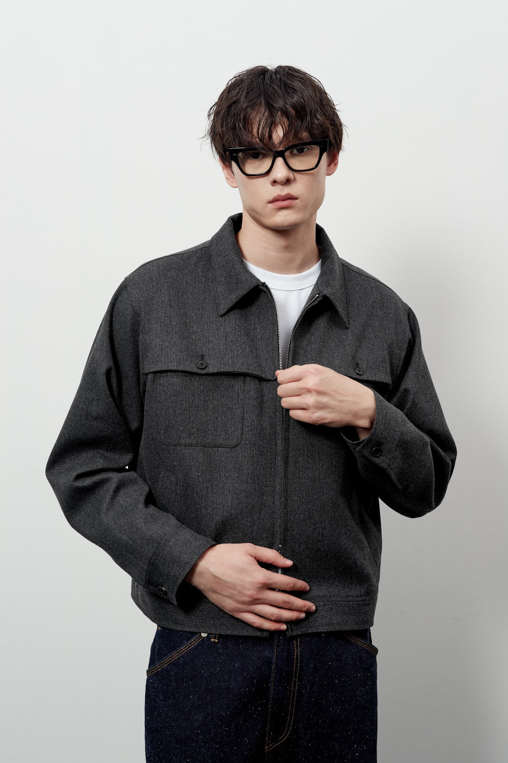 Stu - Cover Pocket Crop Jacket (Grey) product image 17 | TRAB K-Fashion Australia