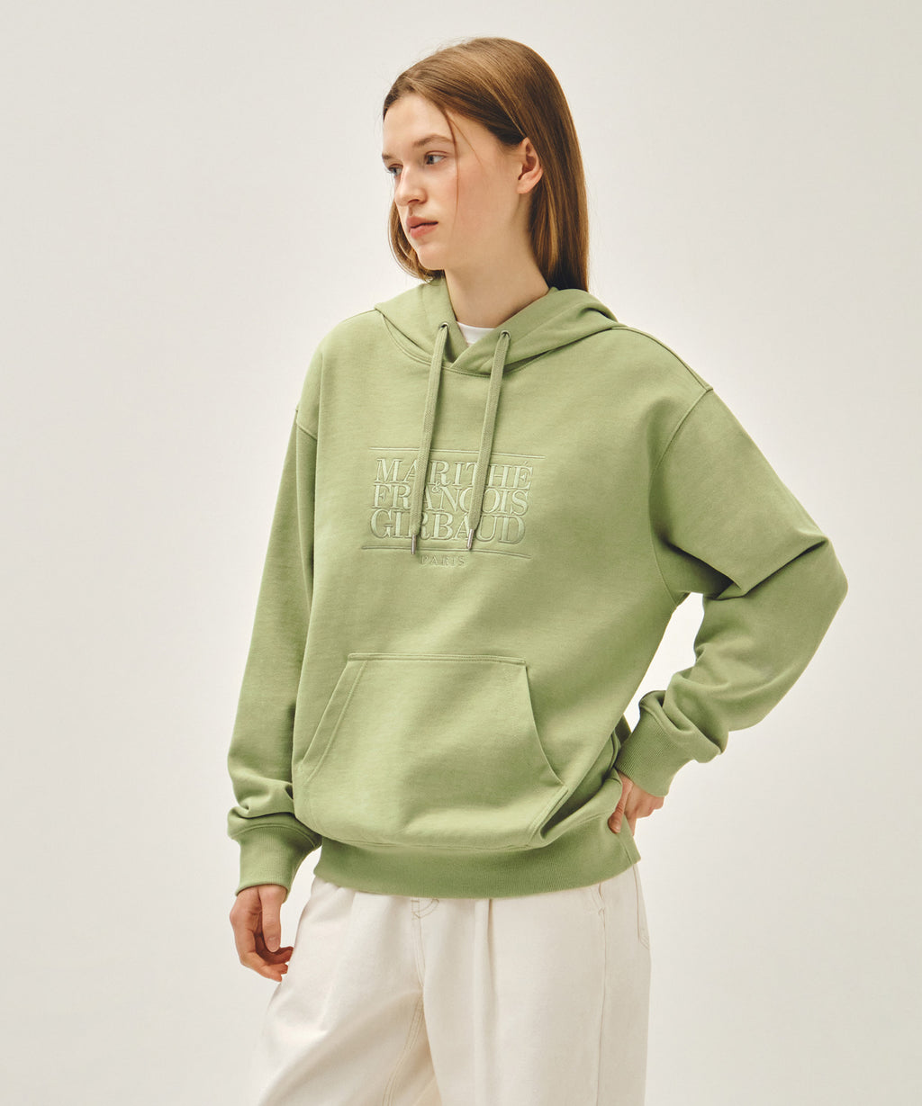 Marithe & Francois Girbaud - Classic Logo Embroidery Hoodie (Olive) product image 2 | TRAB K-Fashion Australia