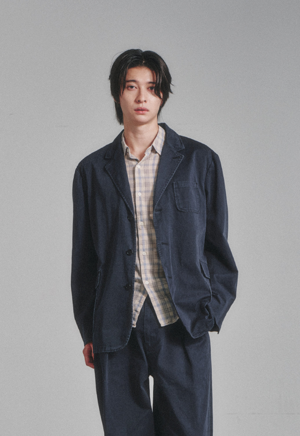 Art if acts - Washed 3 Button Blazer (Dark Navy) product image 5 | TRAB K-Fashion Australia