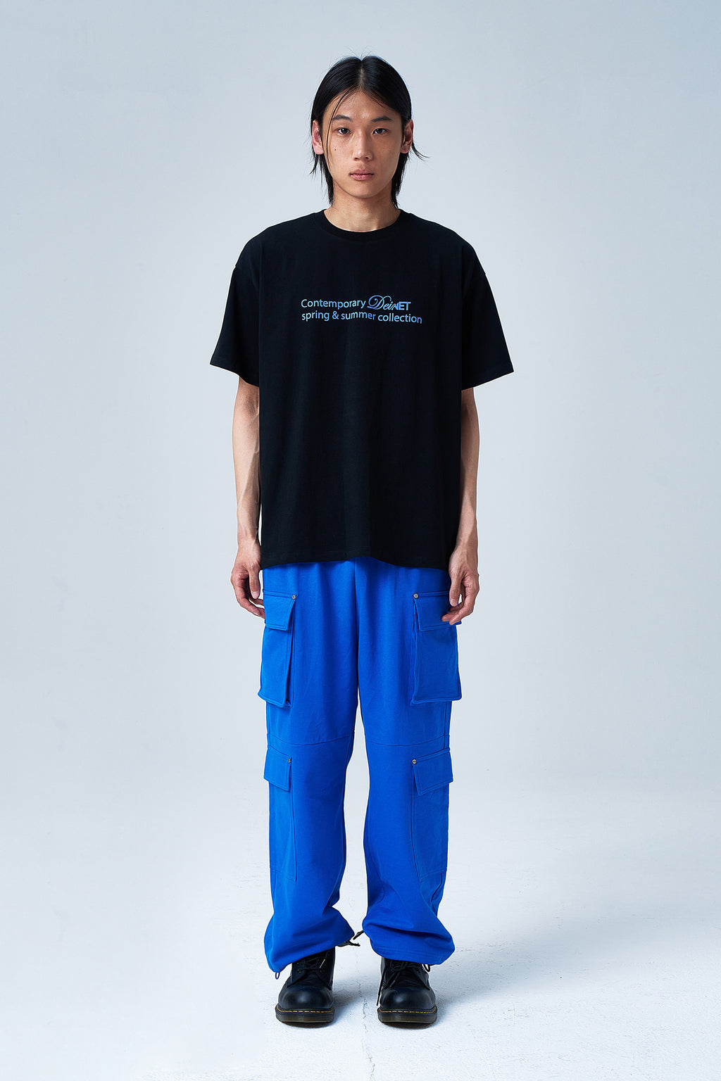 Deinet - Utility Cargo Sweat Pants (Blue) product image 1 | TRAB K-Fashion Australia