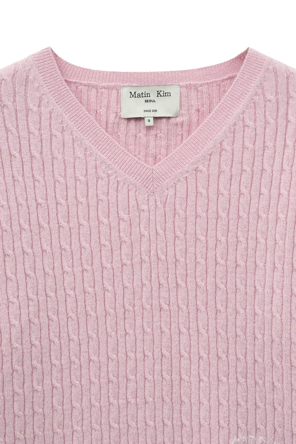 Matin Kim - Shiny Cable Pullover (Pink) product image 3 | TRAB K-Fashion Australia