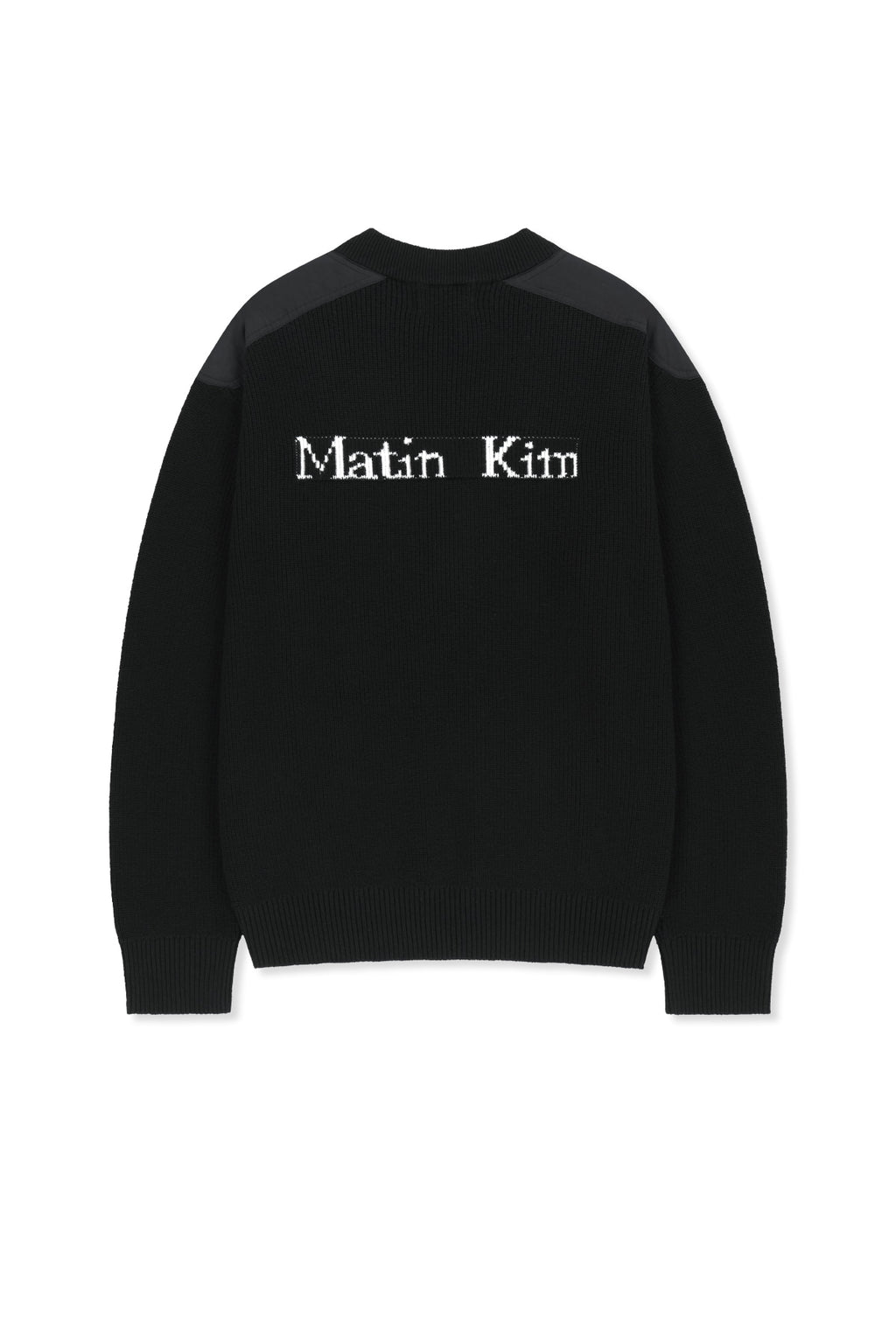 Matin Kim - Patch Detail Knit Zip Up (Black) product image 2 | TRAB K-Fashion Australia