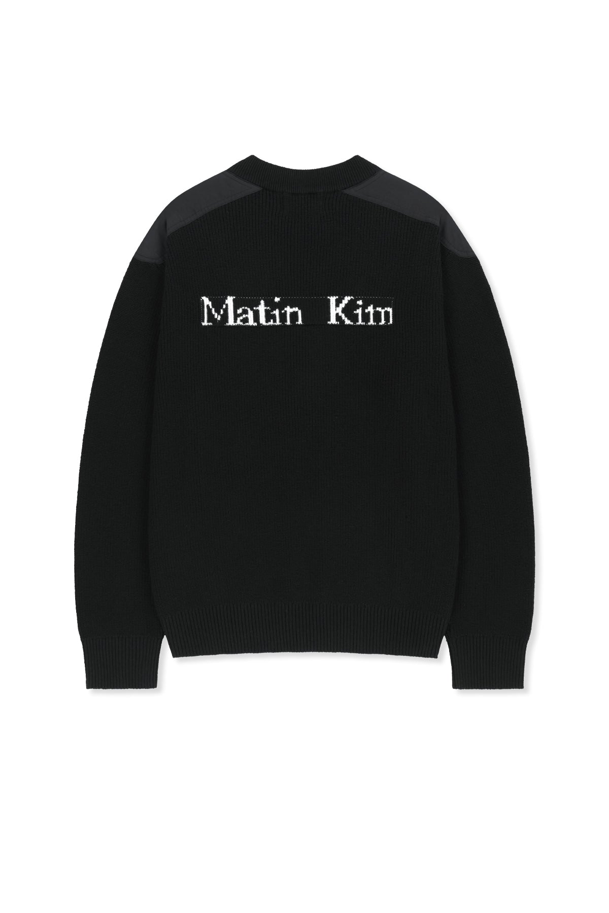 Matin Kim - Patch Detail Knit Zip Up (Black) product image 2 | TRAB K-Fashion Australia