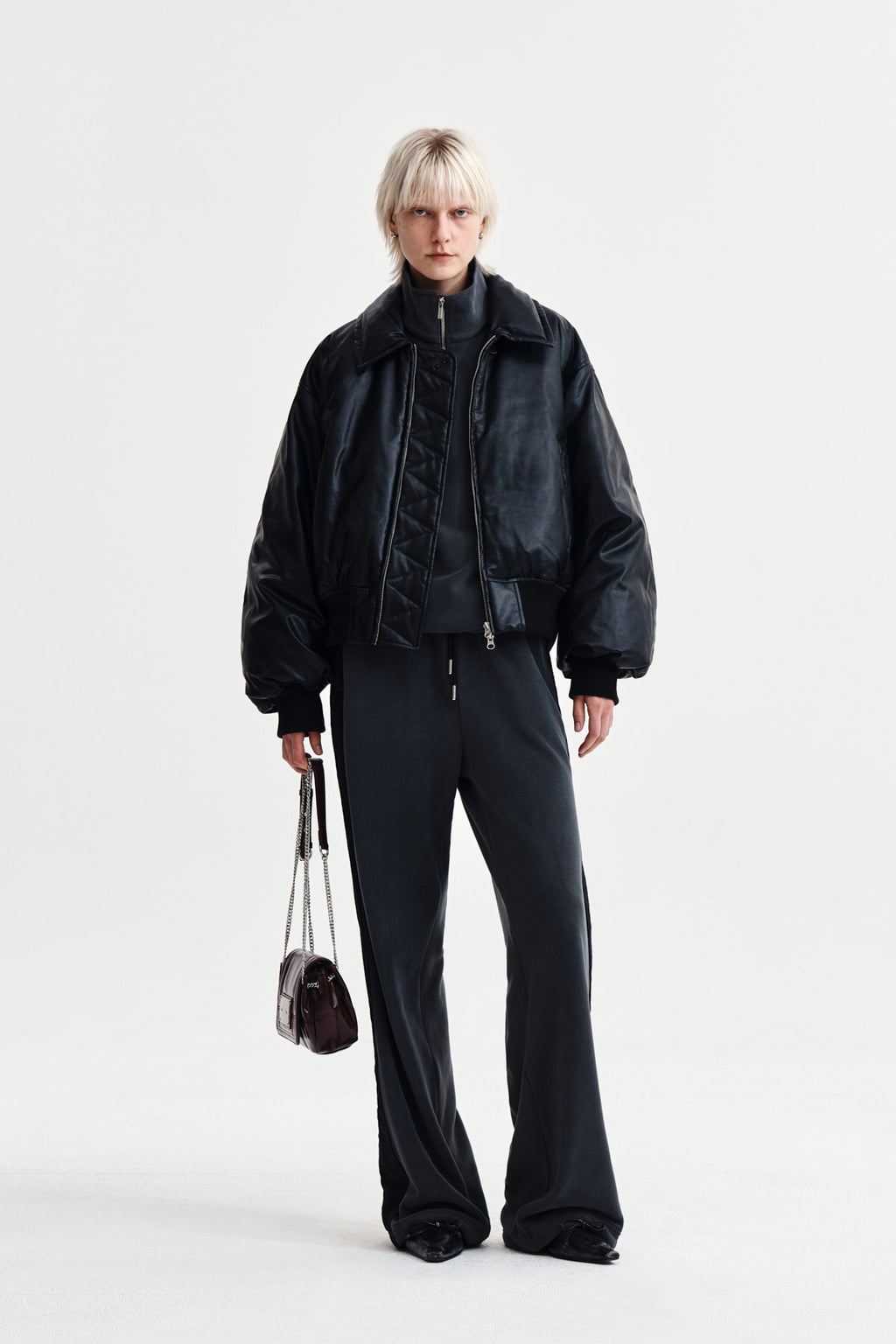 Matin Kim - Faux Leather Down Jumper (Black) product image 9 | TRAB K-Fashion Australia