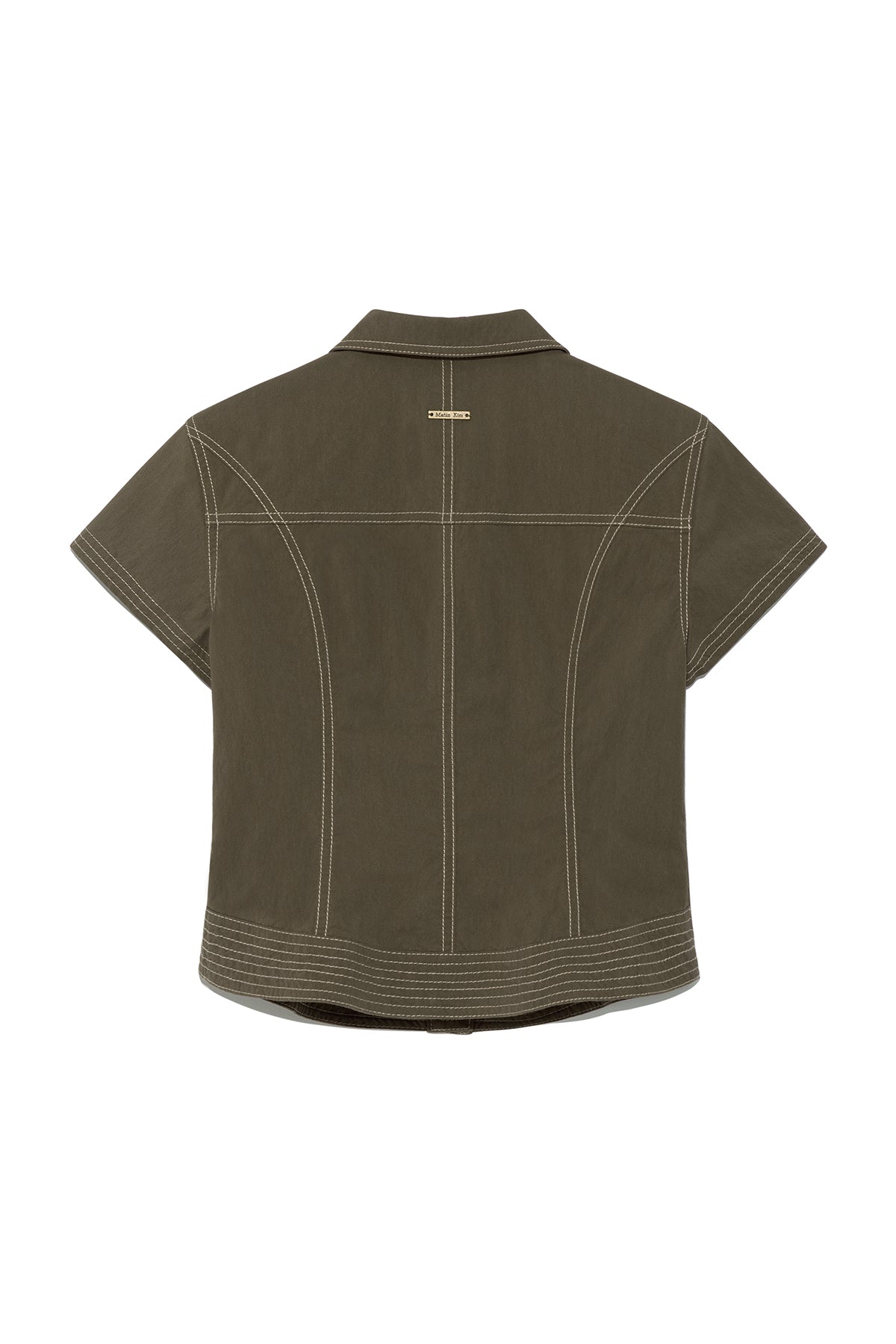 Matin Kim - Stitch Point Slim Shirket (Khaki) product image 2 | TRAB K-Fashion Australia