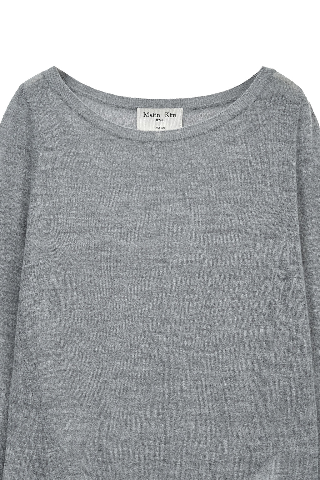 Matin Kim - Mohair Layered Knit Pullover (Light Grey) product image 6 | TRAB K-Fashion Australia