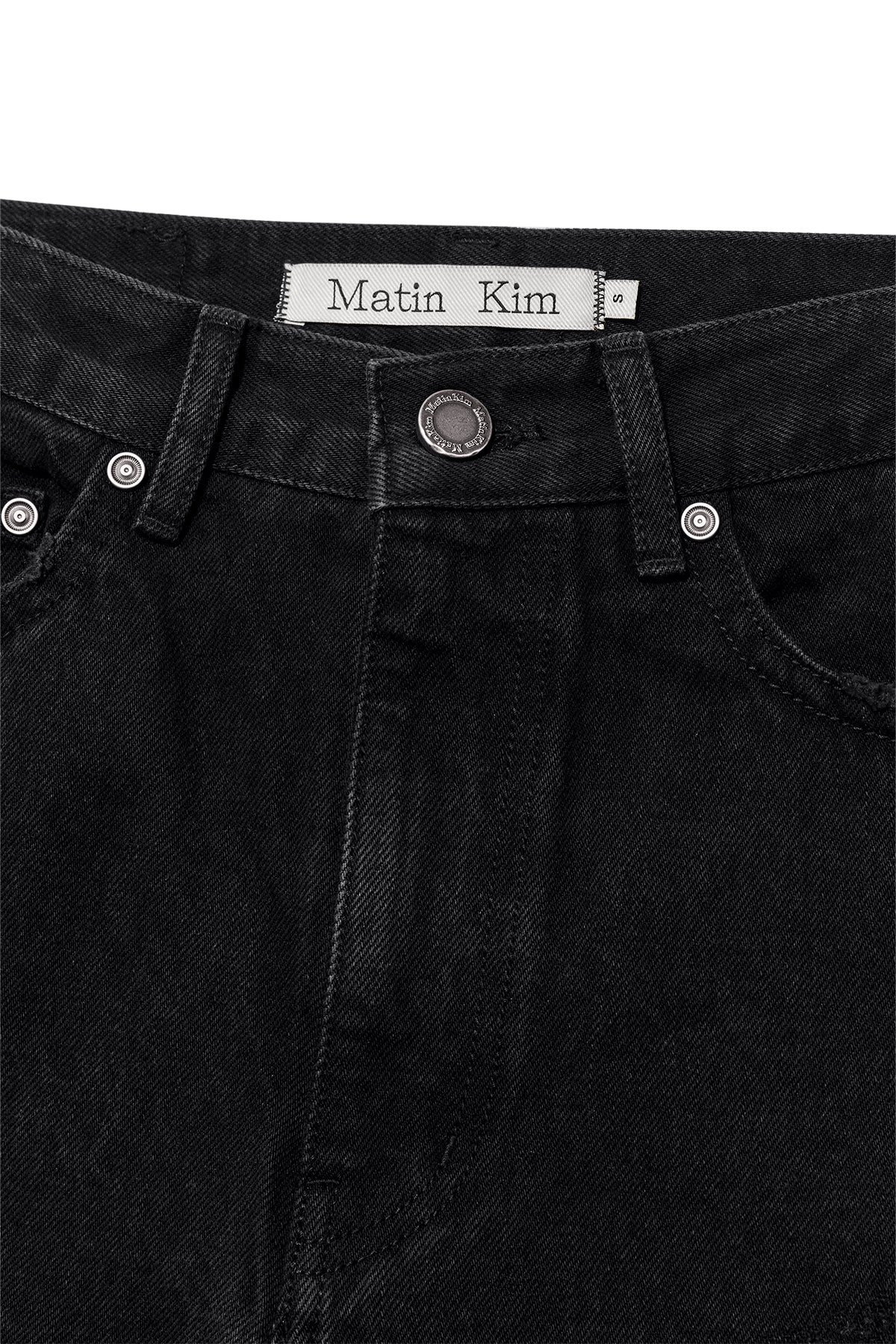 Matin Kim - Damage Turn Up Denim Pants (Black) product image 3 | TRAB K-Fashion Australia