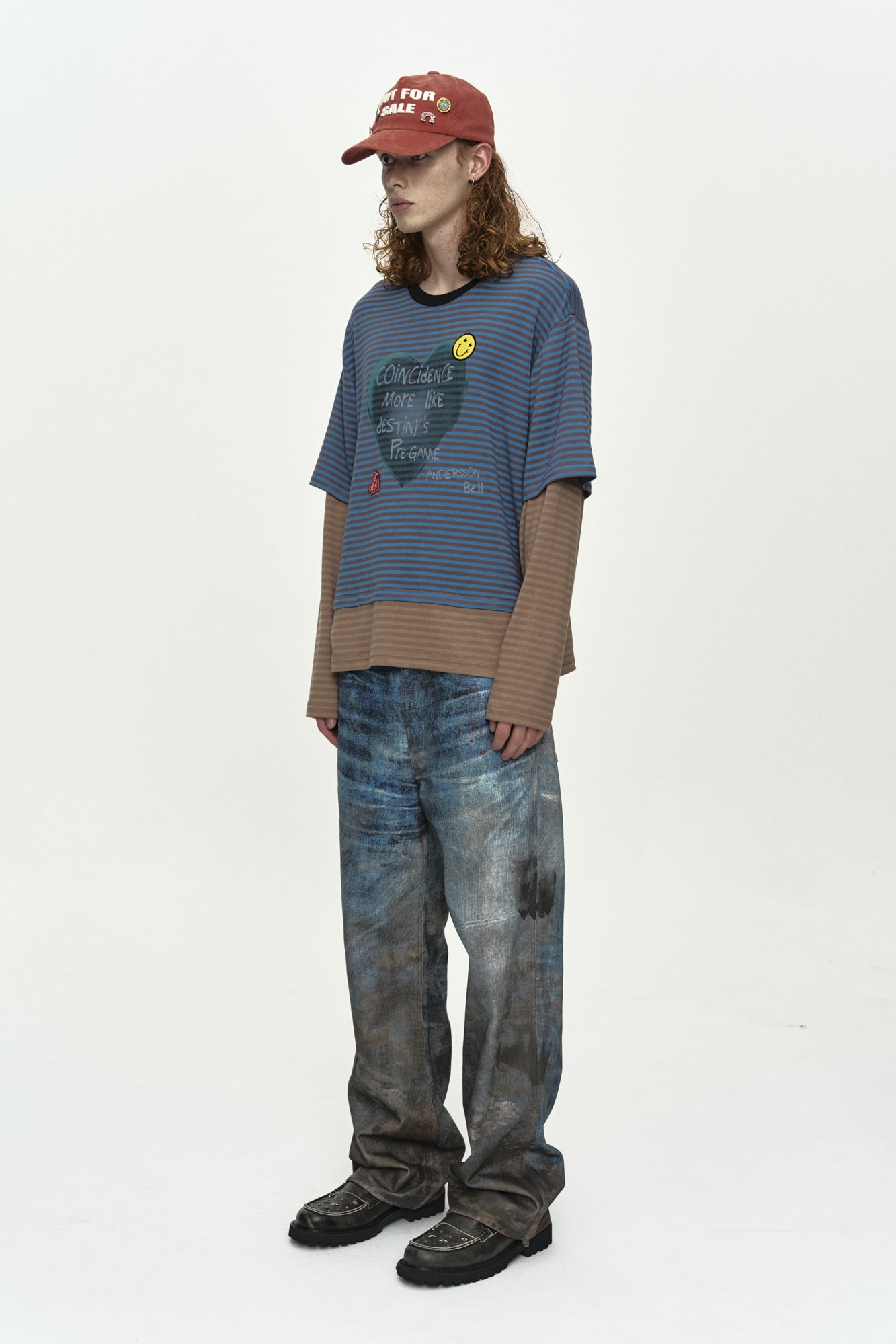 Andersson Bell - (essential) Heart Message Stripe Layered L/s T-Shirt (Essential) product image 4 | TRAB K-Fashion Australia