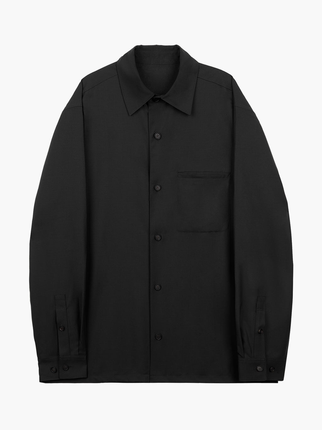 Jiyong Kim - Super Fine Wool Front Pocket Shirt (Black) product image 7 | TRAB K-Fashion Australia