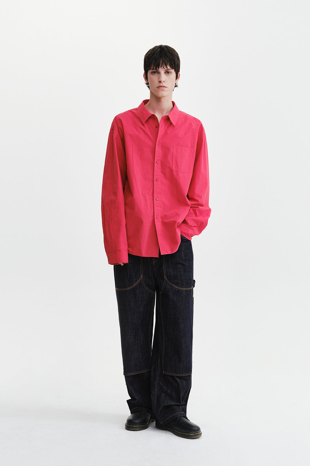 Matin Kim - Washed Cotton Pocket Shirt (Red) product image 10 | TRAB K-Fashion Australia