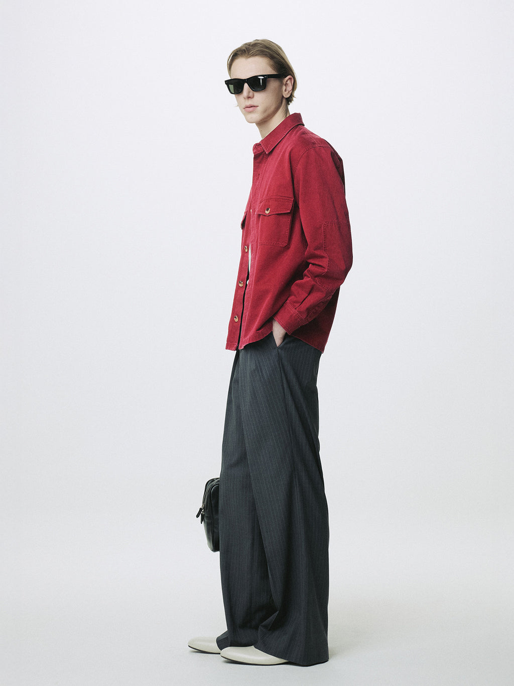 Tonywack - Washed Cotton Twill Overshirt (Red) product image 2 | TRAB K-Fashion Australia