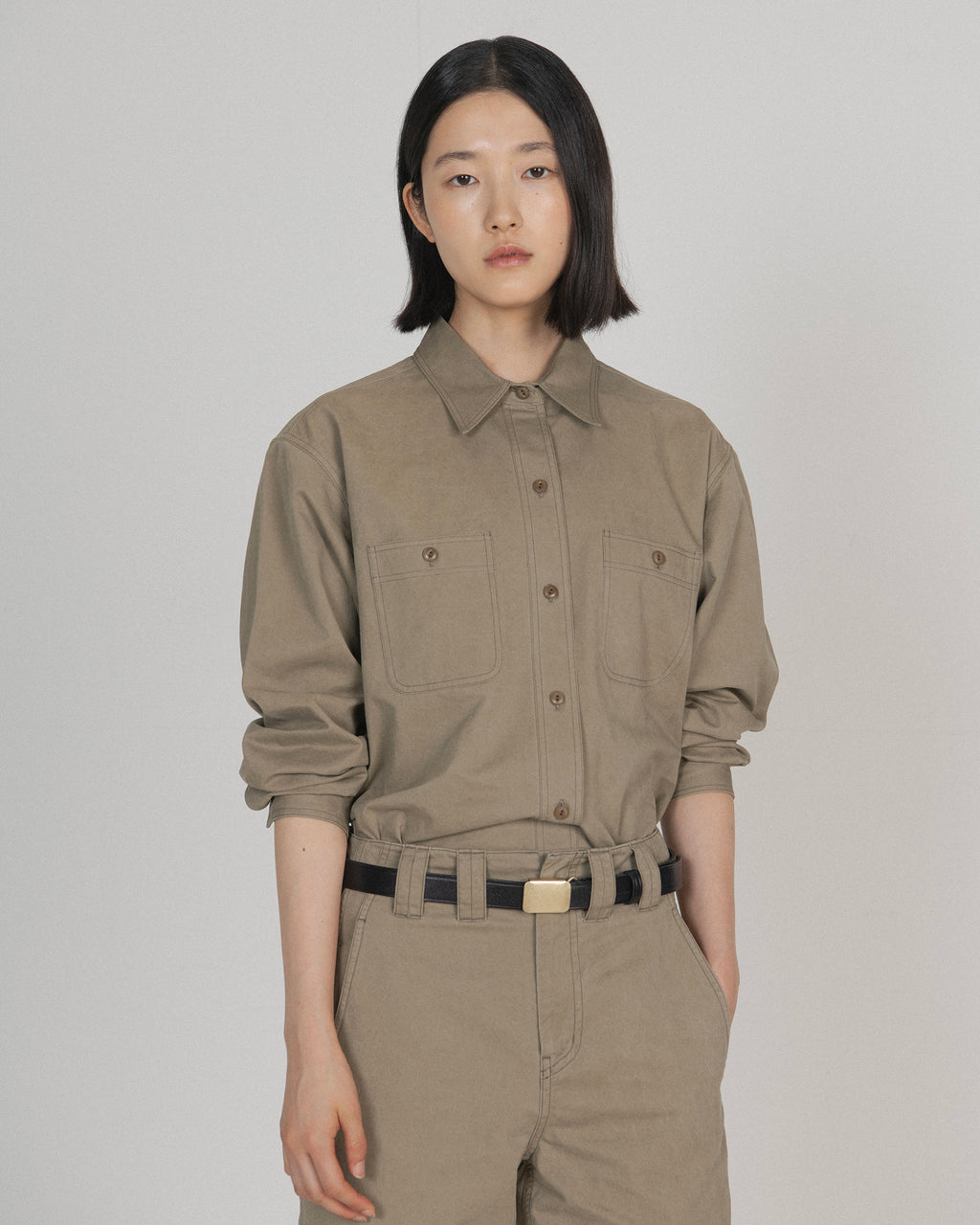 Brownyard - Washed Work Shirt (Dark Beige) product image 3 | TRAB K-Fashion Australia