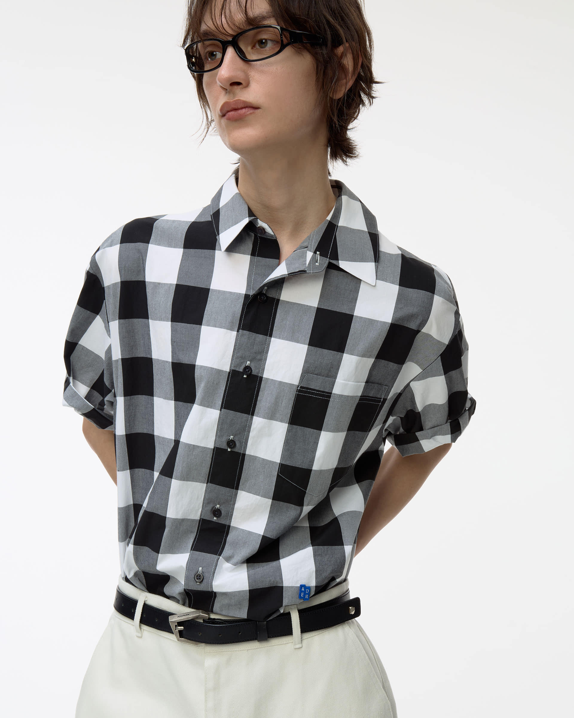 Ader Error - Sig; BL Tag half sleeve shirts 02 (Noir) product image 5 | TRAB K-Fashion Australia