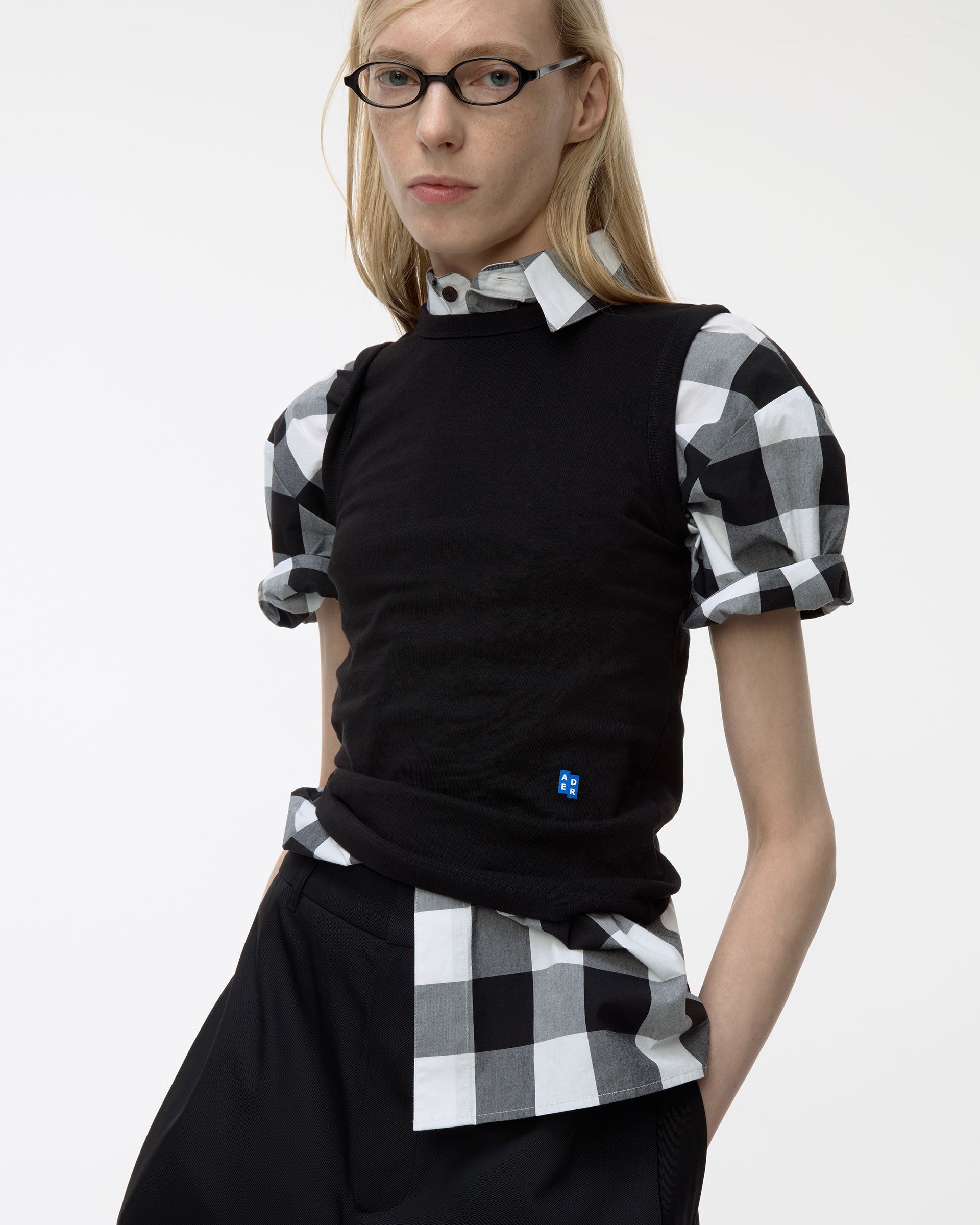 Ader Error - Sig; BL Tag half sleeve shirts 02 (Noir) product image 8 | TRAB K-Fashion Australia
