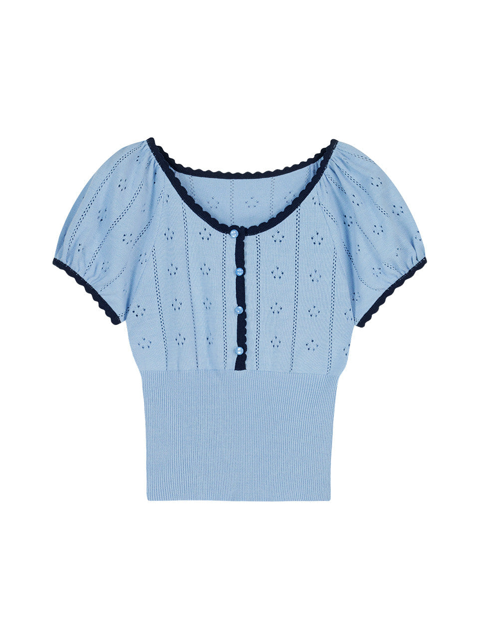 Margarin Fingers - Petit Pointelle Knit (Light Blue) product image 2 | TRAB K-Fashion Australia