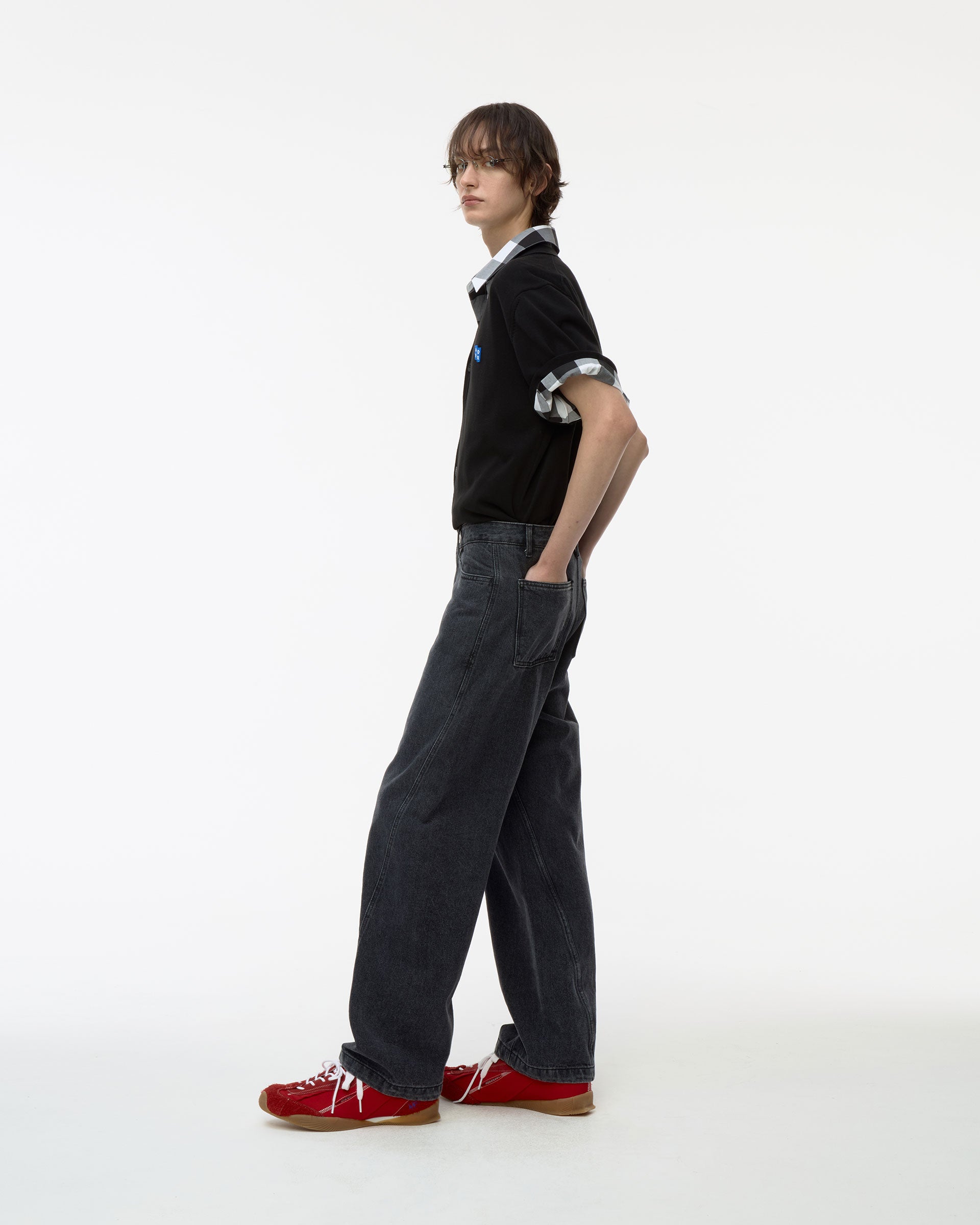 Ader Error - Sig; BL Tag half sleeve cardigan 01 (Noir) product image 2 | TRAB K-Fashion Australia