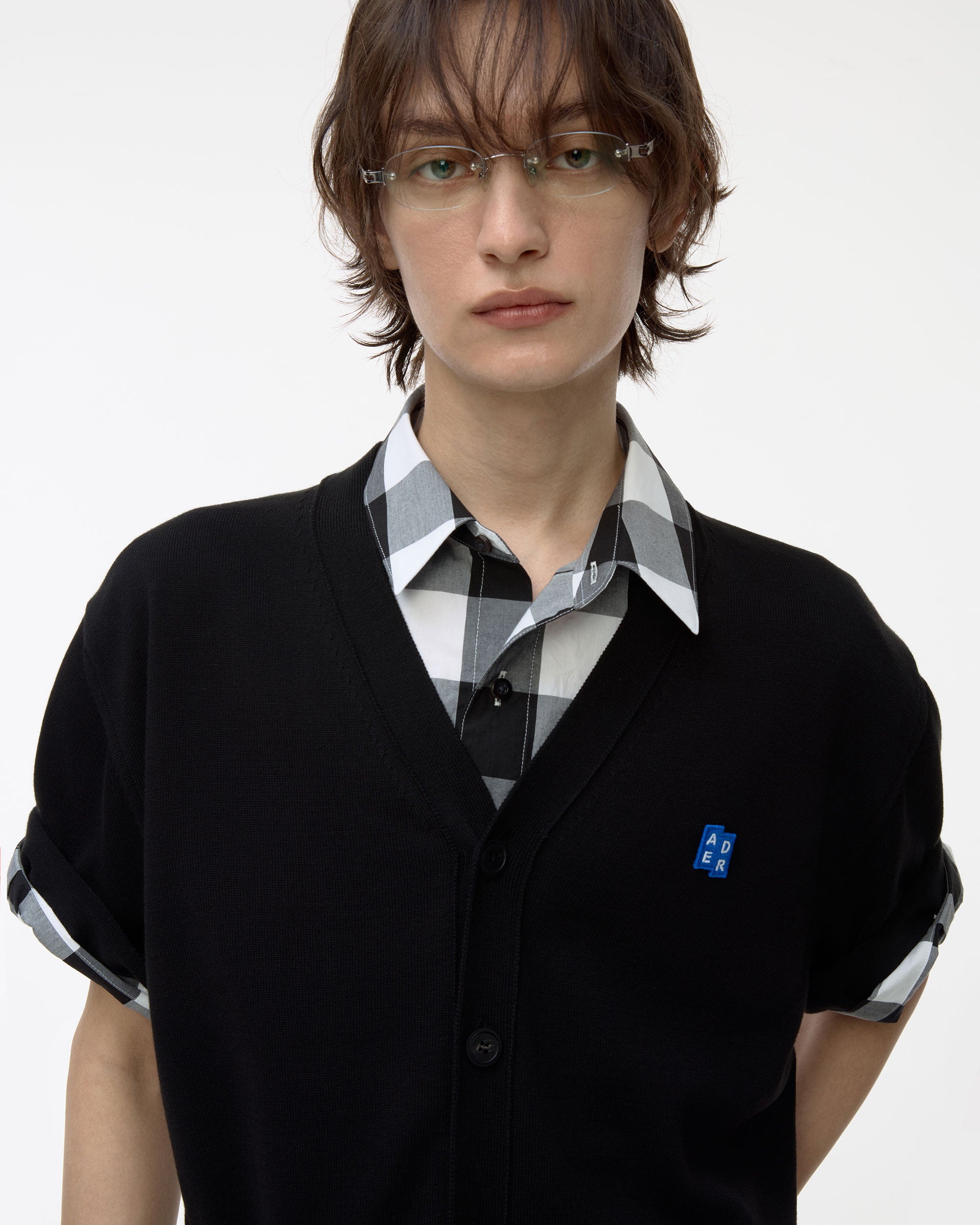 Ader Error - Sig; BL Tag half sleeve cardigan 01 (Noir) product image 4 | TRAB K-Fashion Australia