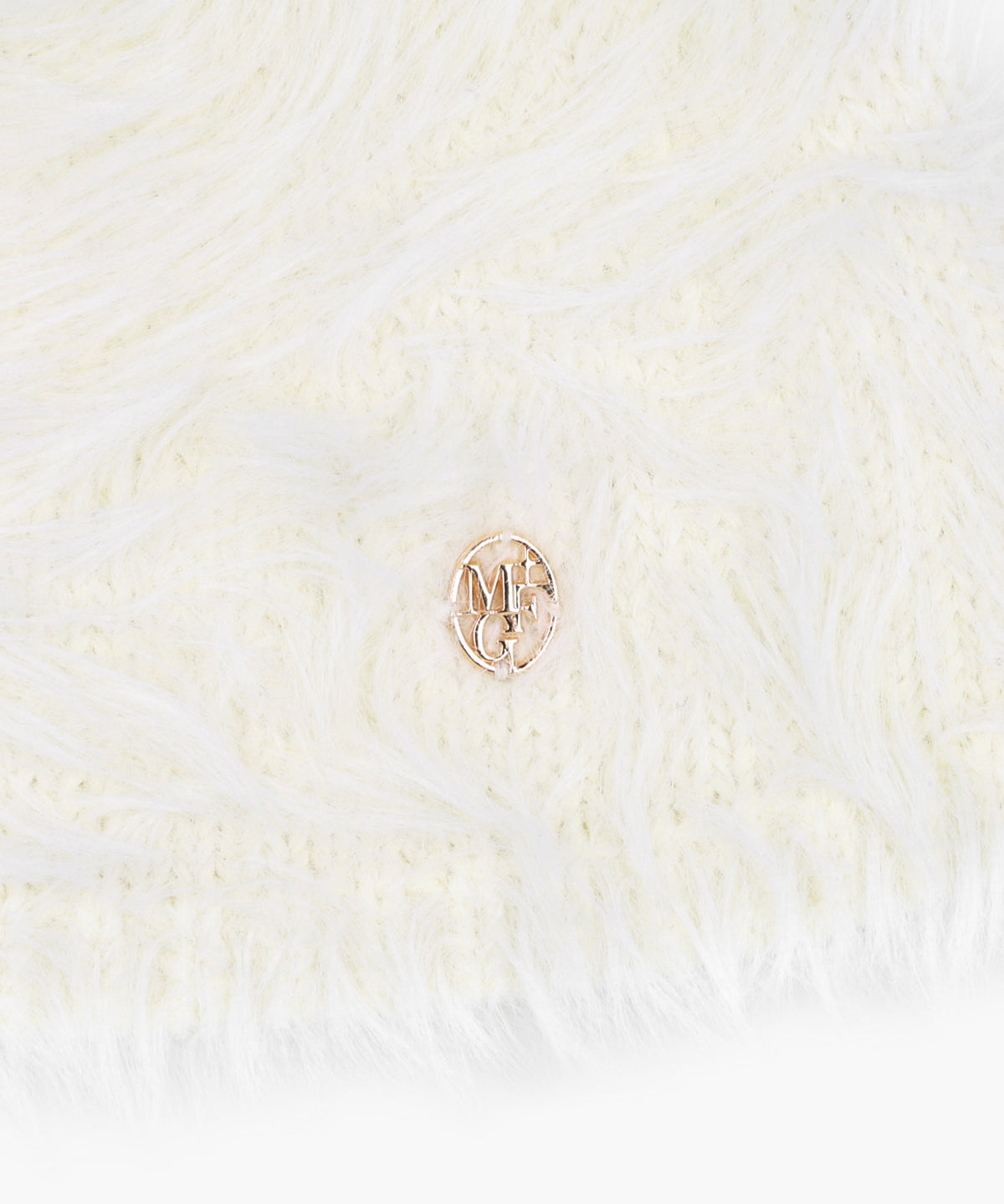 Marithe & Francois Girbaud - Circle Logo Hairy Beanie (Ivory) product image 3 | TRAB K-Fashion Australia
