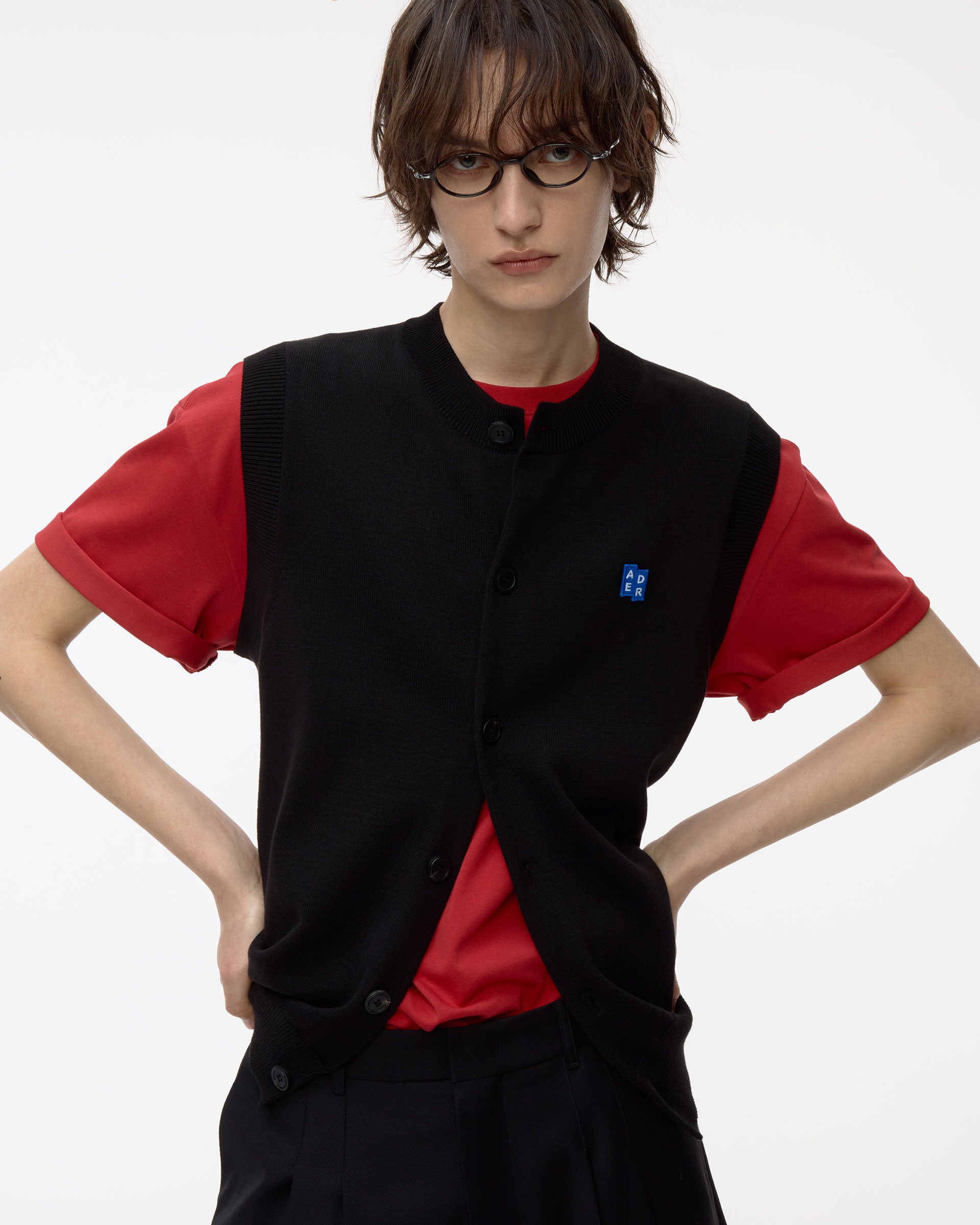 Ader Error - Sig; BL Tag knit vest 02 (Noir) product image 3 | TRAB K-Fashion Australia