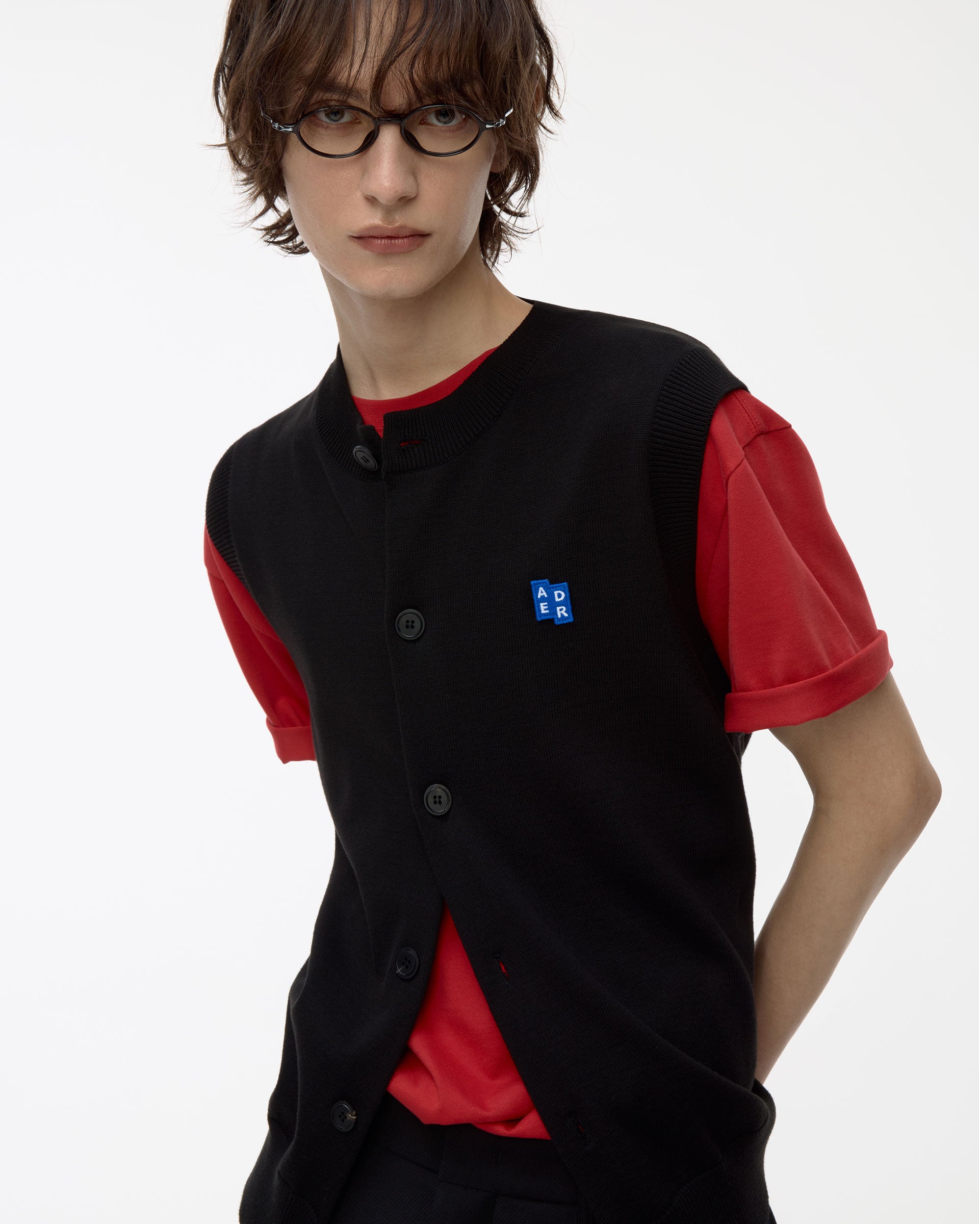 Ader Error - Sig; BL Tag knit vest 02 (Noir) product image 4 | TRAB K-Fashion Australia