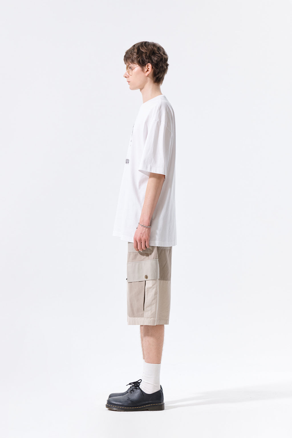 Matin Kim - Patchwork Cargo Bermuda Pants (Beige) product image 8 | TRAB K-Fashion Australia