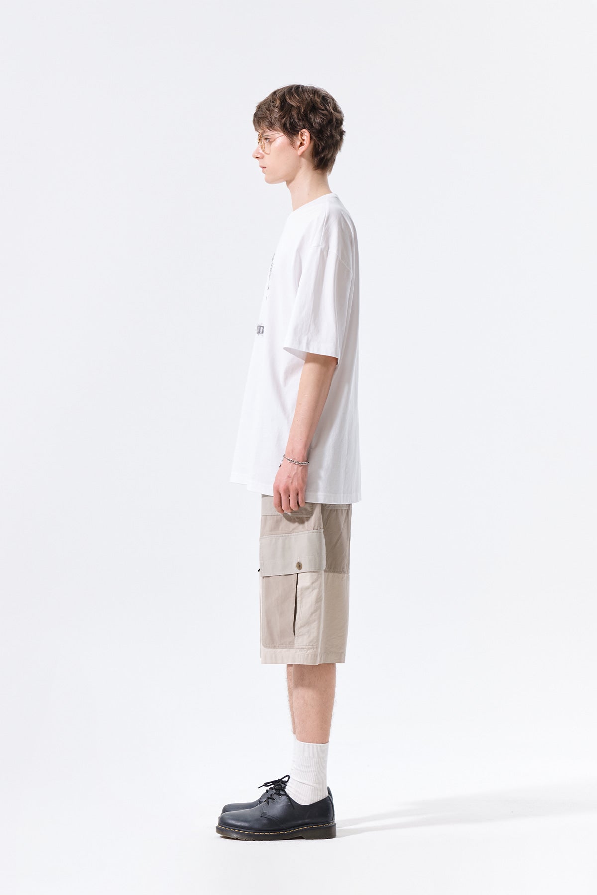 Matin Kim - Patchwork Cargo Bermuda Pants (Beige) product image 8 | TRAB K-Fashion Australia