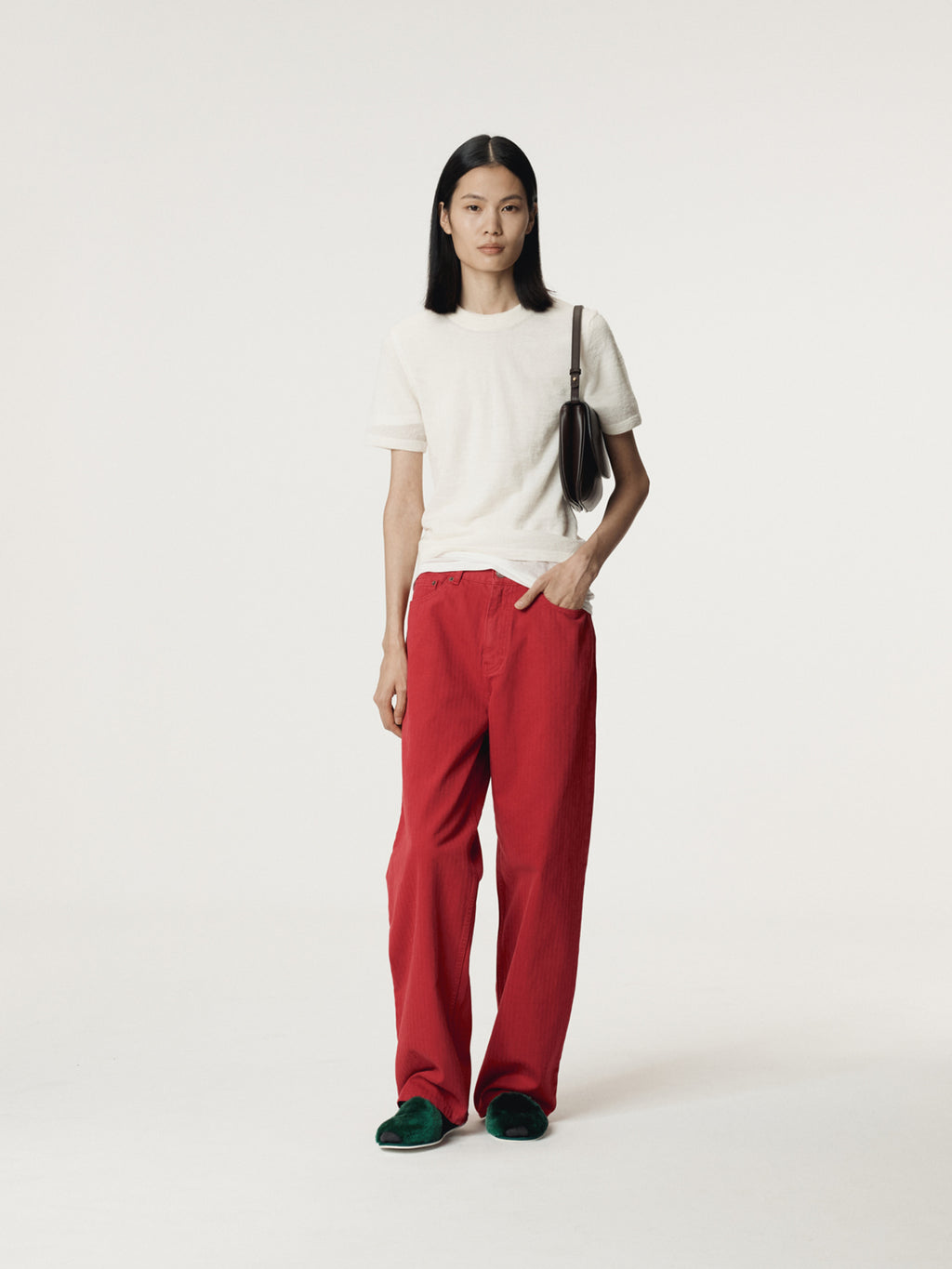Recto - Garment Dyed Denim Pants (Red) product image 2 | TRAB K-Fashion Australia
