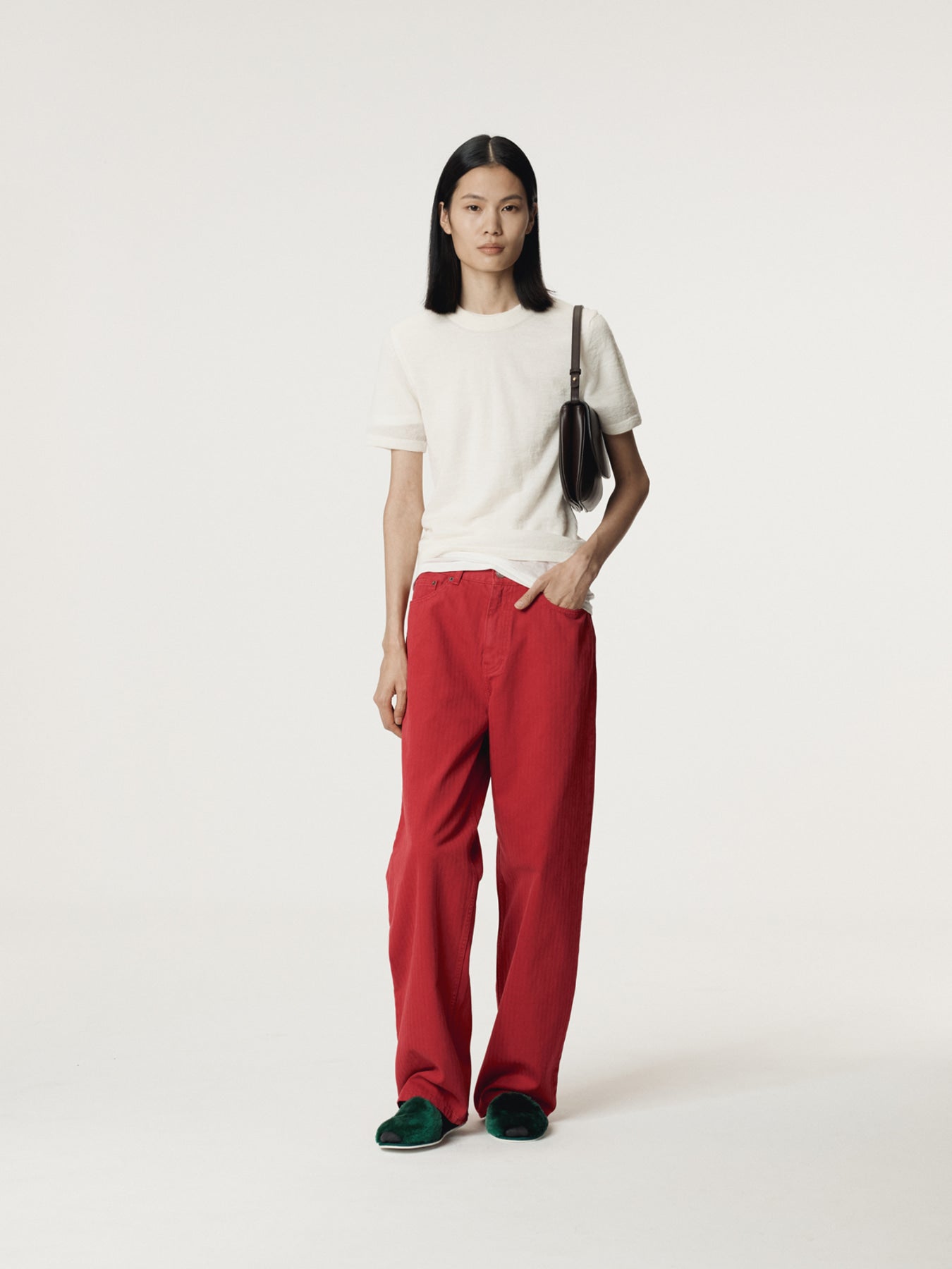 Recto - Garment Dyed Denim Pants (Red) product image 2 | TRAB K-Fashion Australia