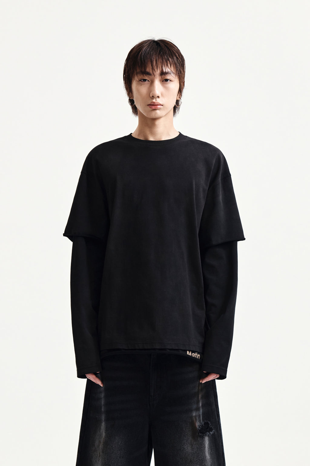 Matin Kim - Spray Effect Layered Top (Black) product image 5 | TRAB K-Fashion Australia