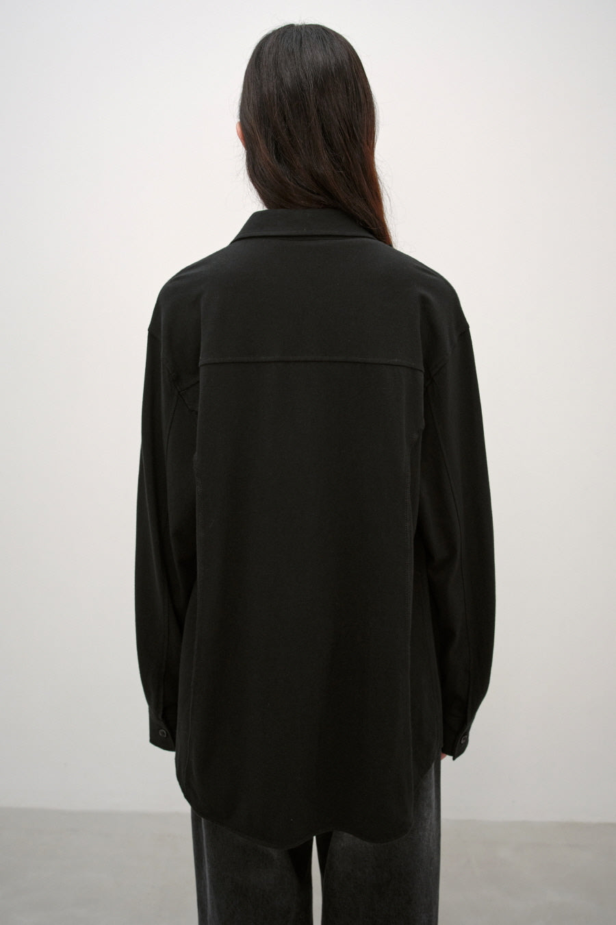 Insilence - Ruffle Jersey Shirt (Black) product image 5 | TRAB K-Fashion Australia