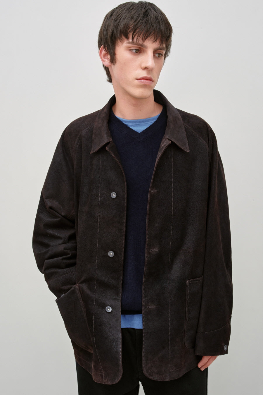 Insilence - Suede Chore Jacket (Brown) product image 8 | TRAB K-Fashion Australia