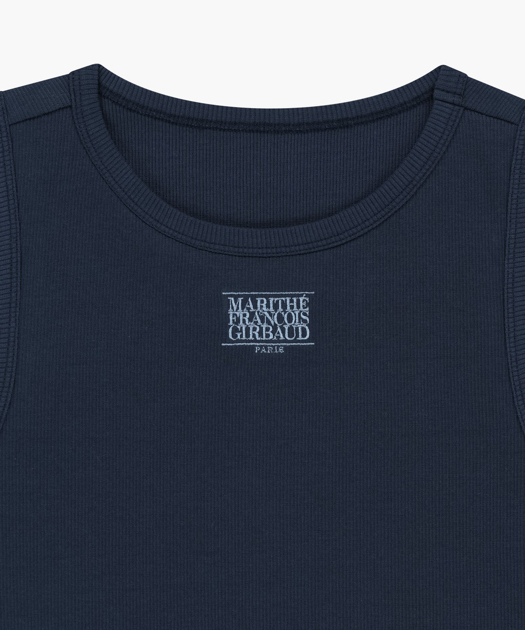 Marithe & Francois Girbaud - Small Classic Logo One Shoulder Layered Tee (Sky Blue) product image 16 | TRAB K-Fashion Australia