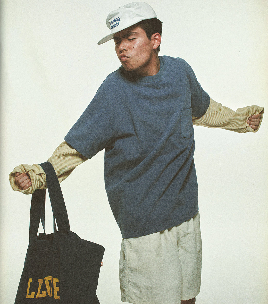 Llege - Waffle Sleeve Layered T-Shirt (Washed Blue) product image 6 | TRAB K-Fashion Australia
